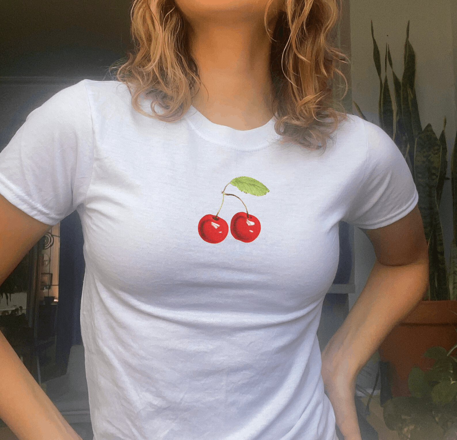 Other Retro Cherries Baby Tee Size M / US 6-8 / IT 42-44 - 3 Thumbnail