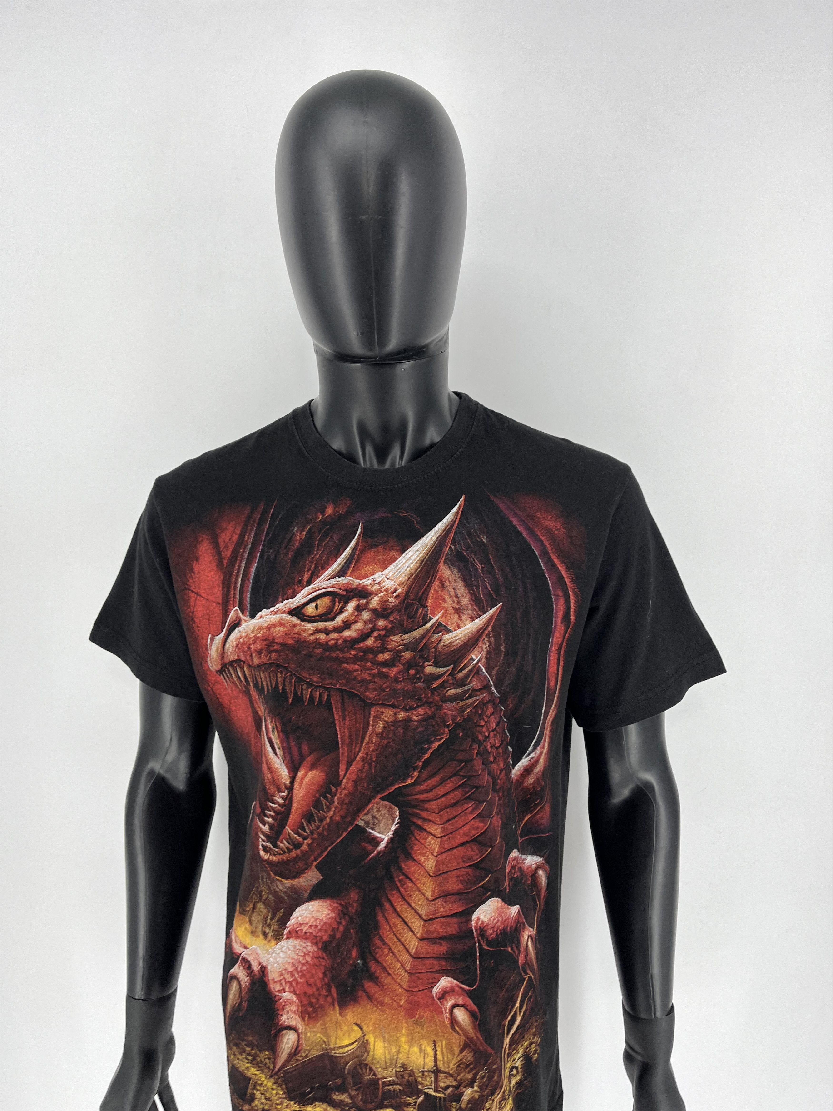 Band Tees Vintage Y2K Spiral Dragon Double sided Shirt All Over Print Size US L / EU 52-54 / 3 - 6 Thumbnail