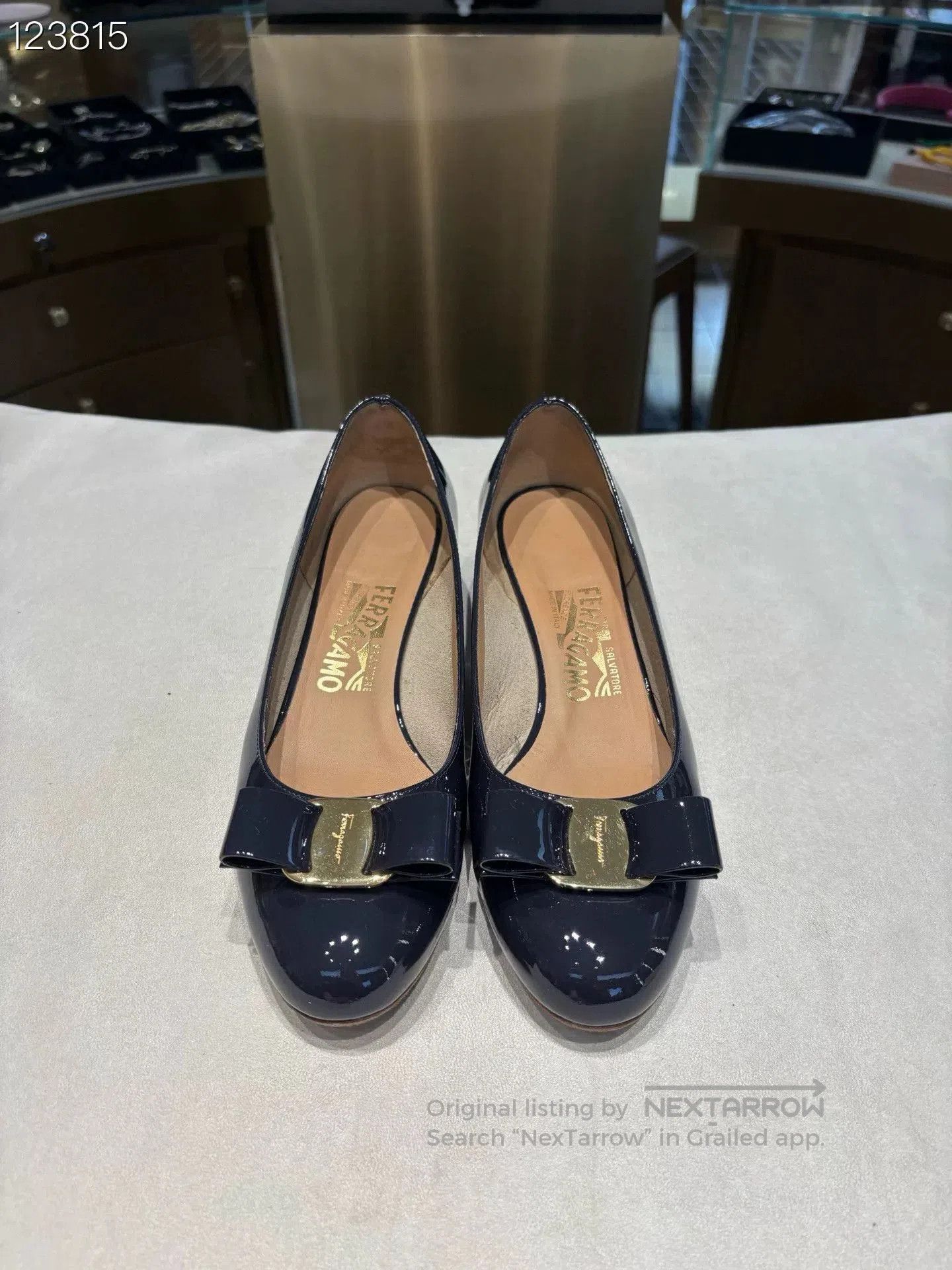 Salvatore Ferragamo Ferragamo Black Bow Square Heel Shoes. Size US 6 / IT 36 - 1 Thumbnail
