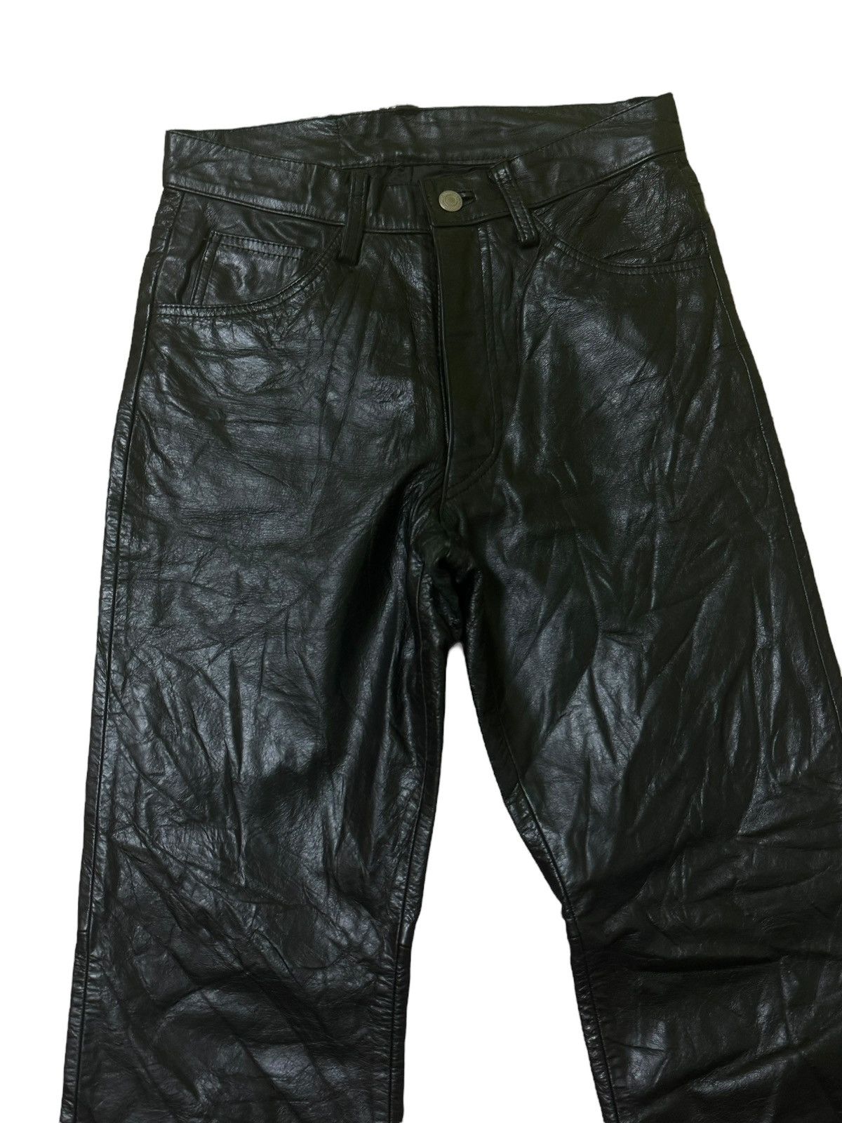 Leather × Vintage VINTAGE RadmesS MEN'S BIGI BLACK FAUX LEATHER Size US 27 - 4 Thumbnail