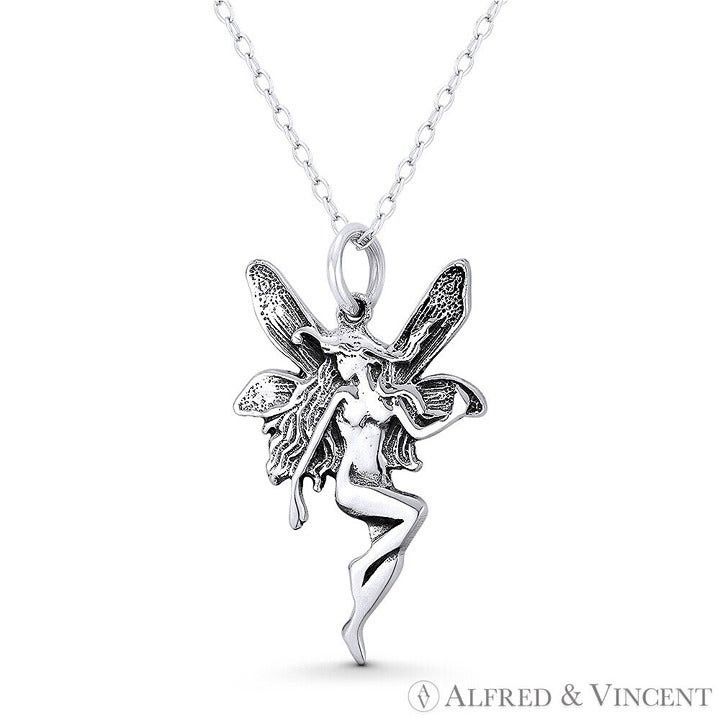 Other Winged Pixie / Fairy / Nymph Charm Oxidized Pendant Size ONE SIZE - 1 Preview