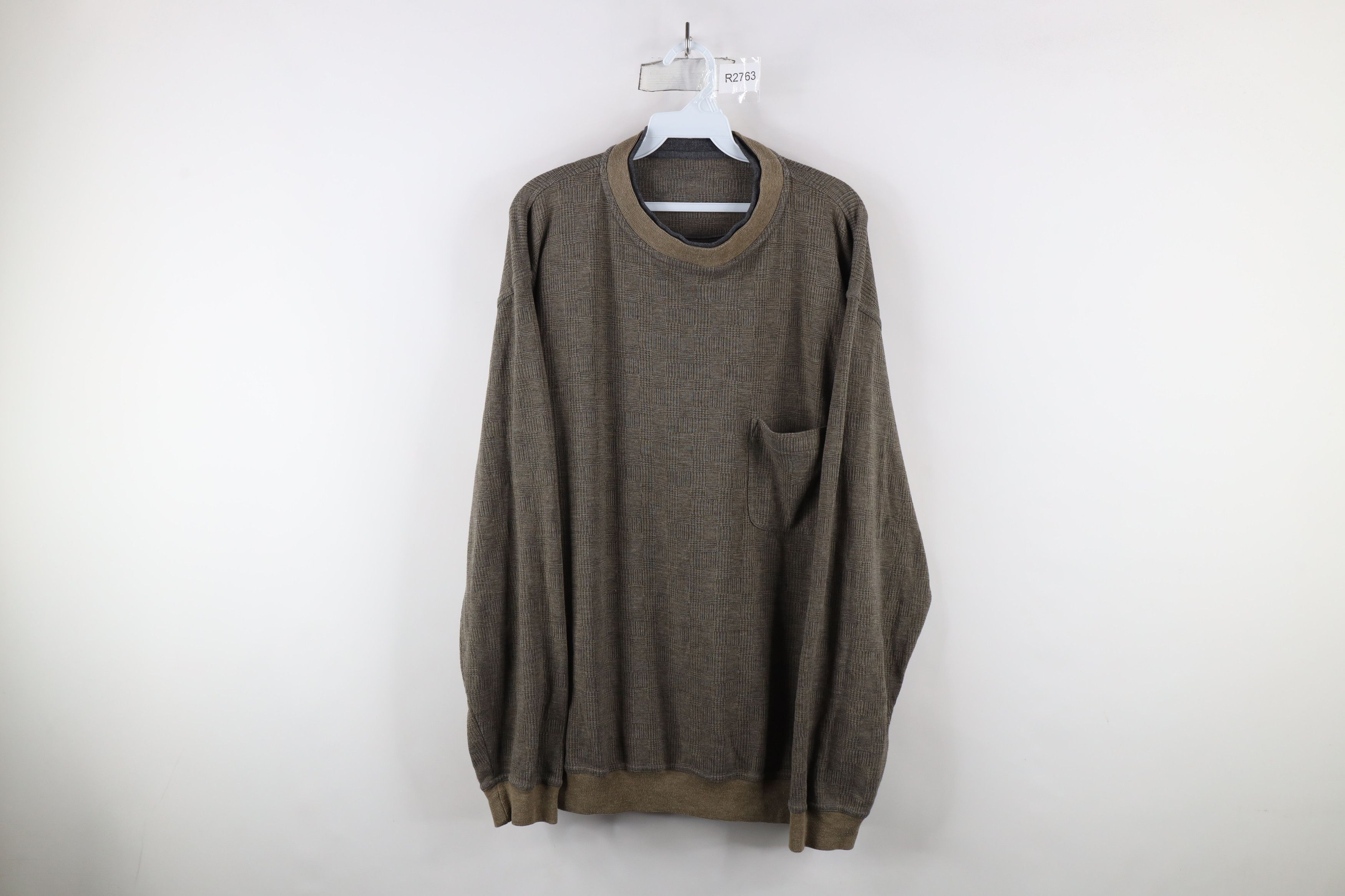 Vintage Vintage 90s Streetwear Houndstooth Long Sleeve T-Shirt Size US XL / EU 56 / 4 - 1 Thumbnail