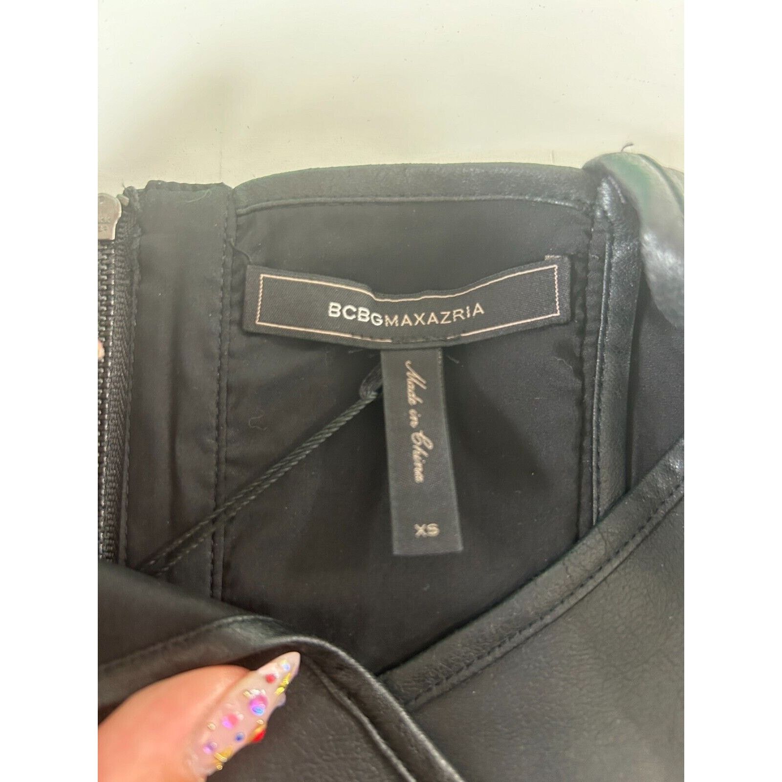 Bcbgmaxazria NWT BCBGMAXAZRIA Black Leatherette Nyella CrissCross Crop XS Size XS / US 0-2 / IT 36-38 - 5 Thumbnail
