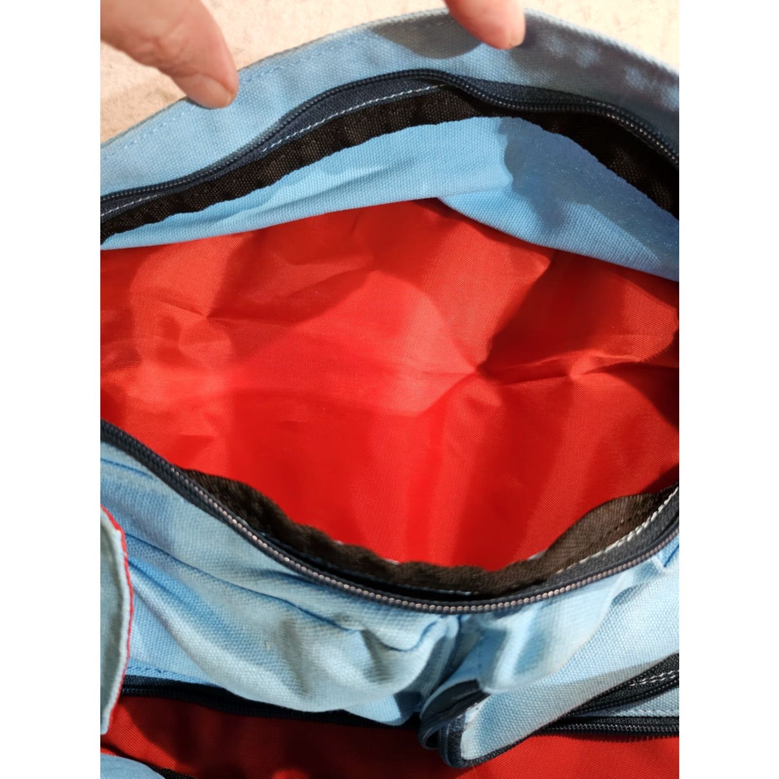 KAVU KAVU Rope Sling Bag Crossbody Backpack Cotton 5 Pocket Design - Medium Size Unisex Blue Size ONE SIZE - 3 Thumbnail