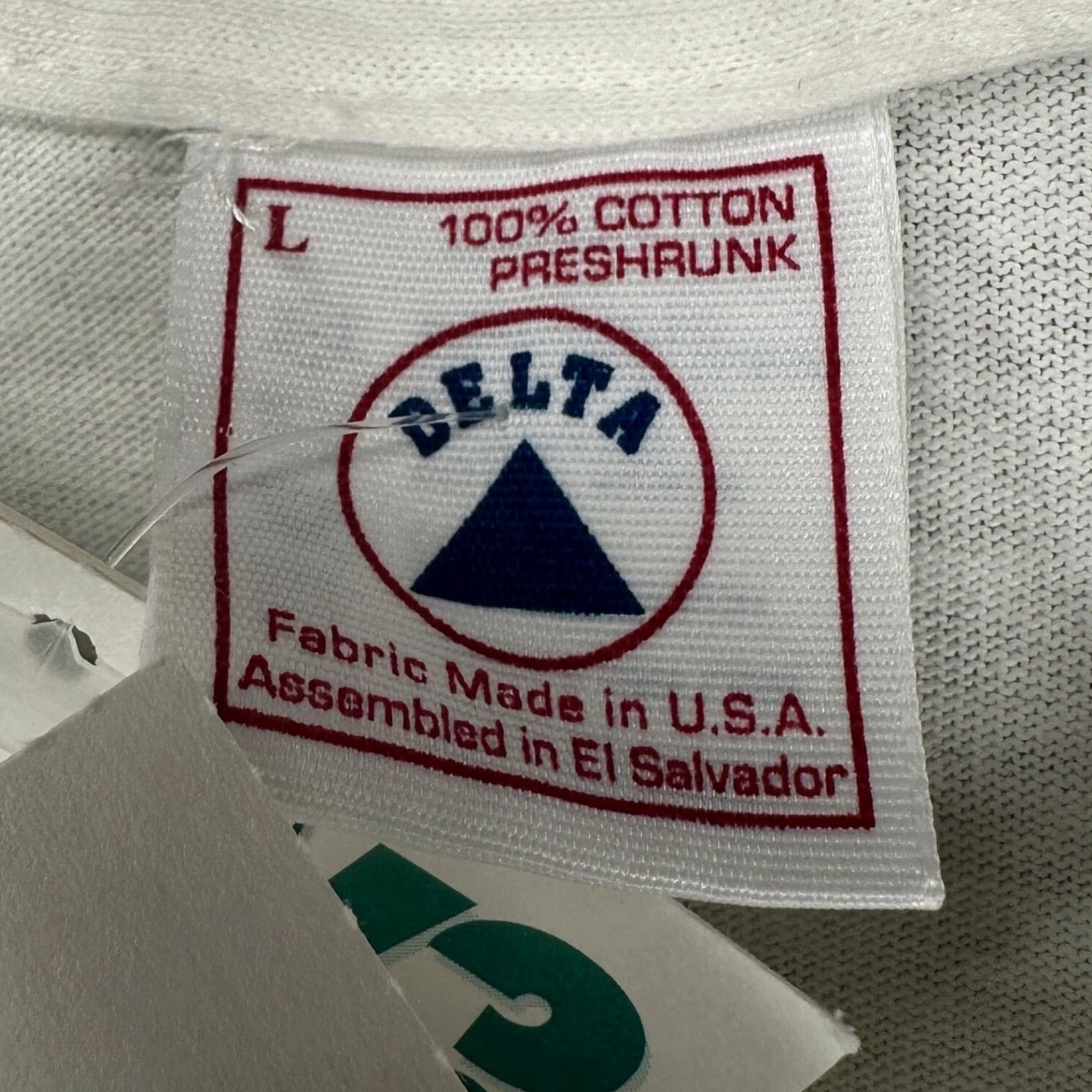 Delta VINTAGE Delta Shirt Men Large White Short Sleeve Crew Neck T-Shirt USA Made NEW Grandpas God Made Men Shirt Size US L / EU 52-54 / 3 - 4 Thumbnail
