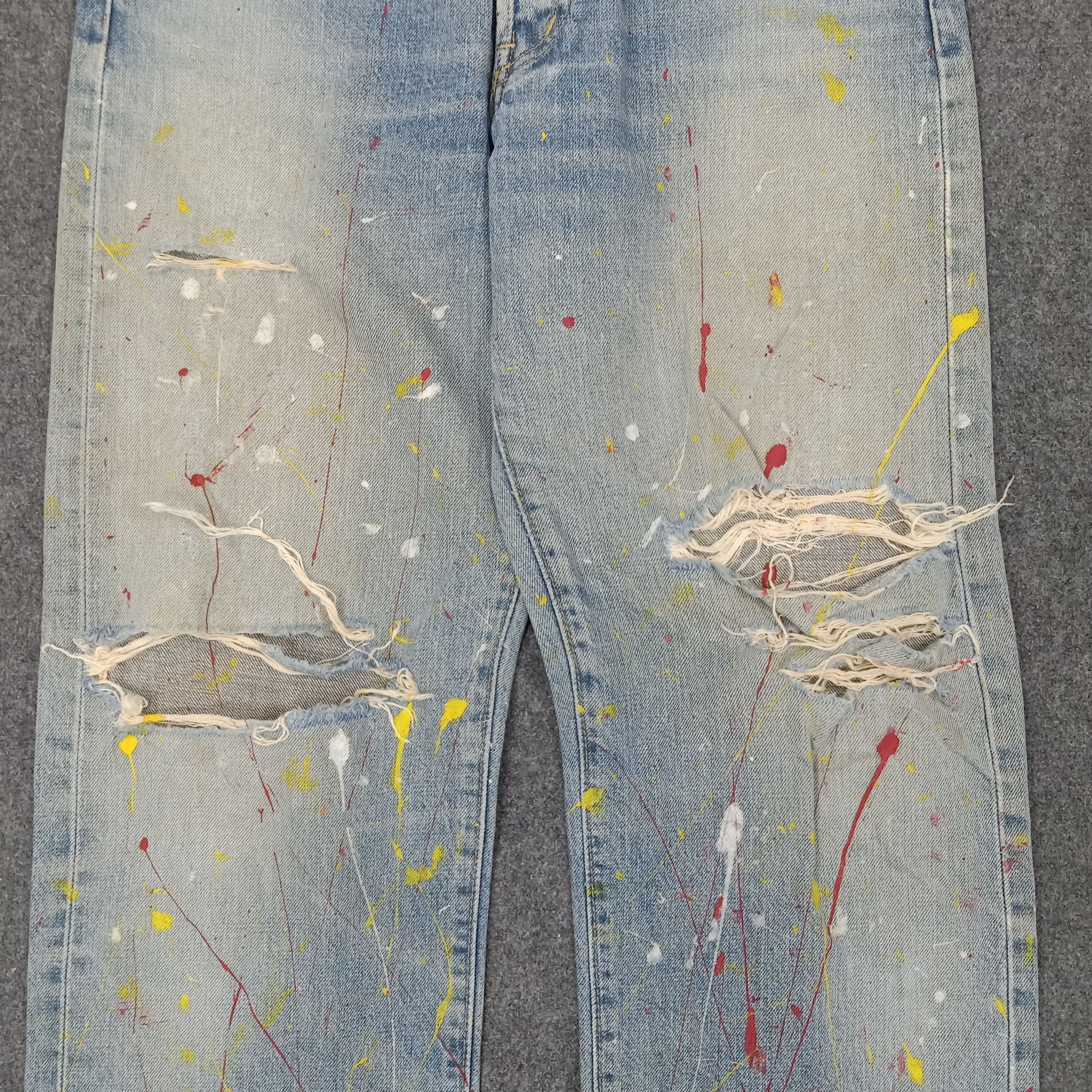 Levi's Levi's American Paint Art Distressed Denim Jeans c235n27 Size US 31 - 2 Thumbnail