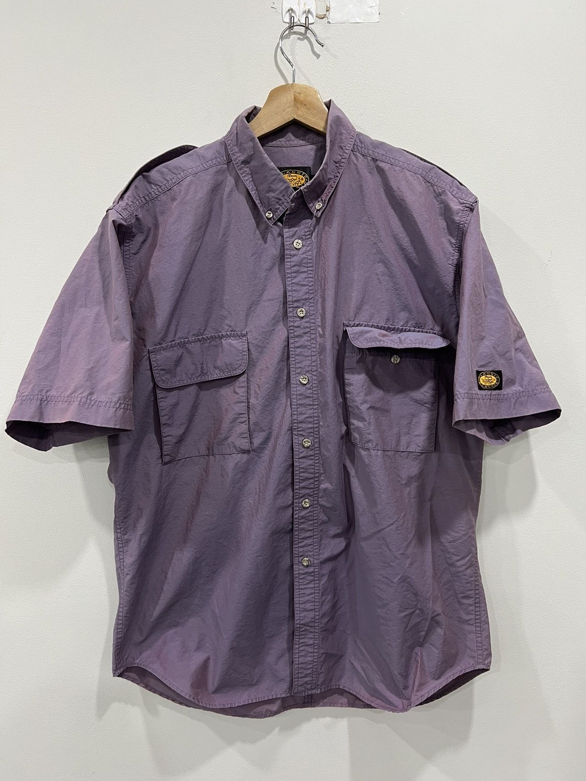 Woolrich Woolen Mills Vintage Woolrich Short Sleeve Button Up Shirt nylon plum L Size US L / EU 52-54 / 3 - 1 Thumbnail