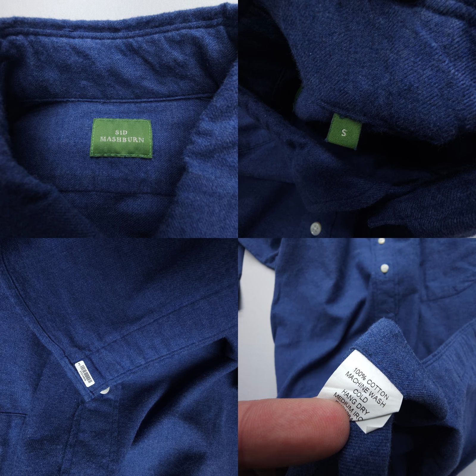Sid Mashburn Sid Mashburn Shirt Mens Small Blue Long Sleeve Flannel Button Down Cotton Size US S / EU 44-46 / 1 - 8 Thumbnail