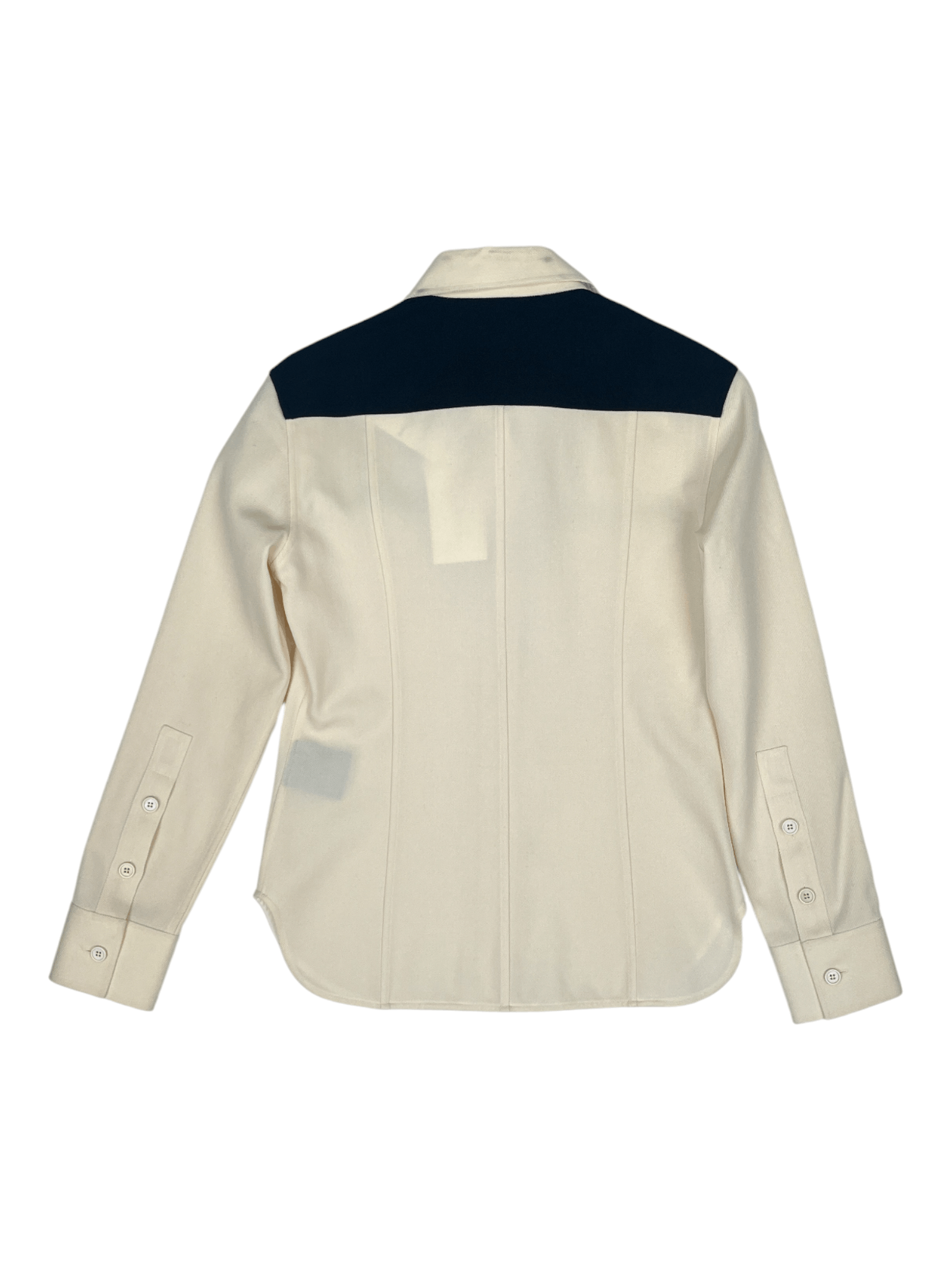 Calvin Klein Beige Virgin Wool Colorblock Pattern Western Shirt Size M / US 6-8 / IT 42-44 - 2 Thumbnail