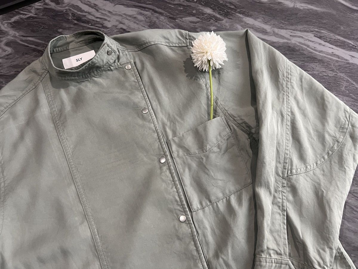 SLY SLY : Asymmetrical Ivory Green Shirt Size US M / EU 48-50 / 2 - 9 Thumbnail