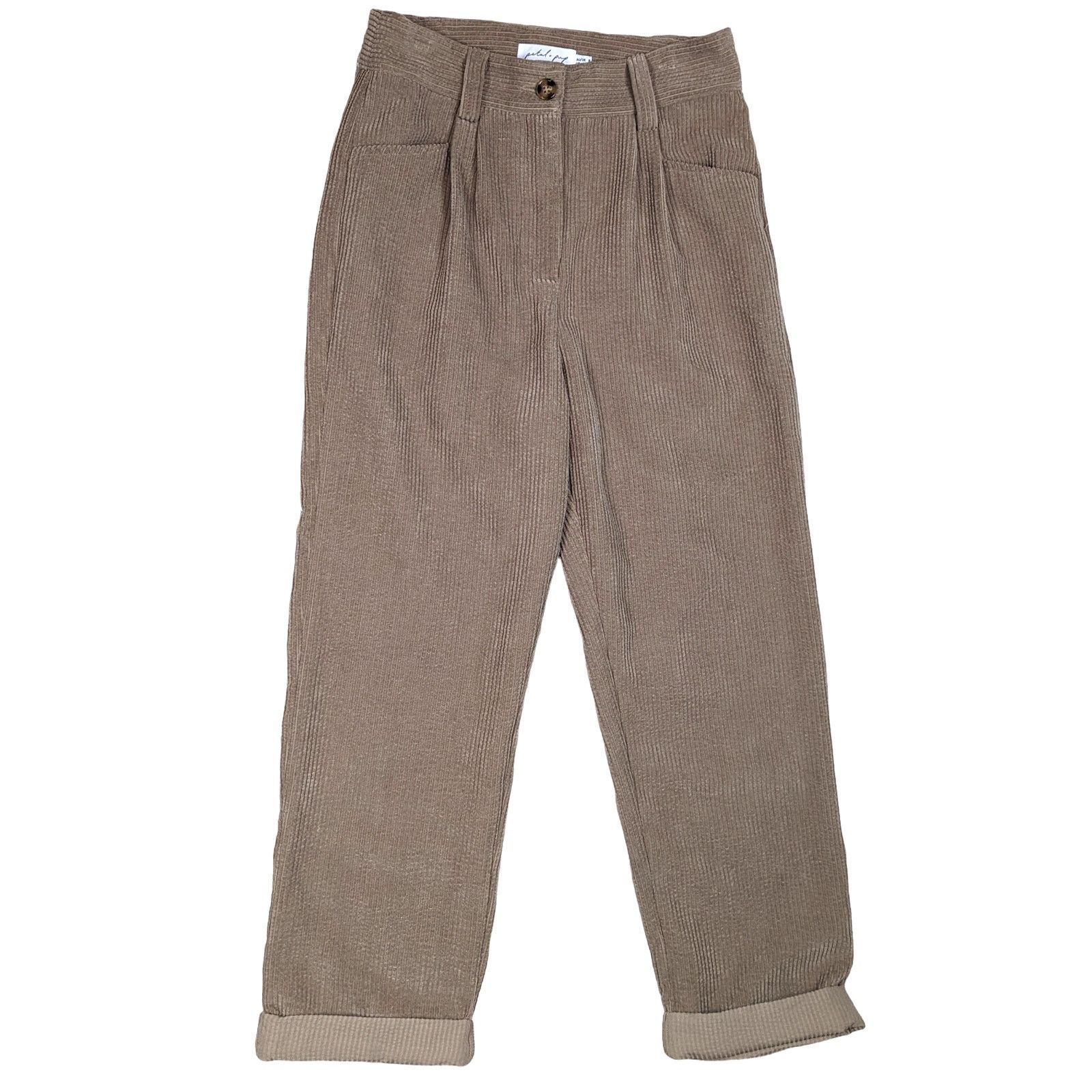 Other Petal & Pup High Waisted Pleated Corduroy Pants Tan Size 4 Size 27" / US 4 / IT 40 - 1 Thumbnail