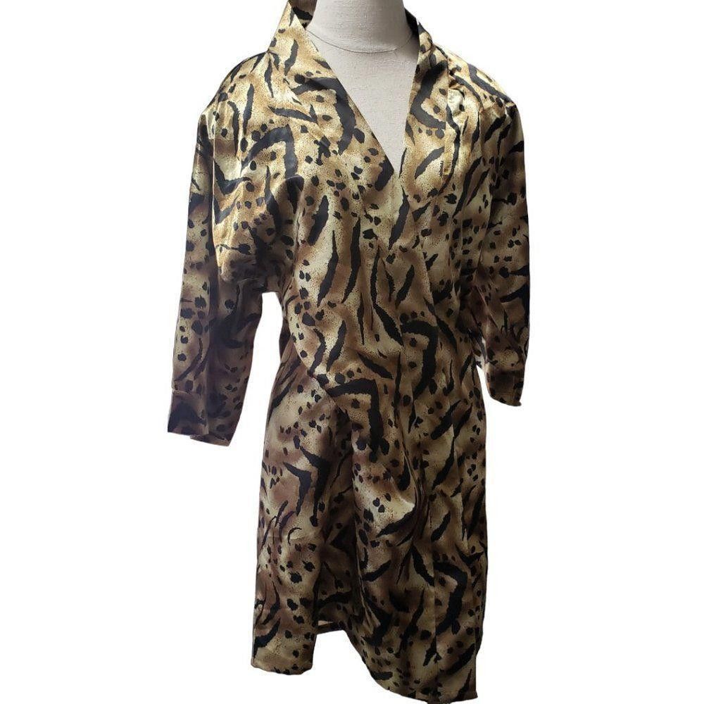 Designer CT1404 Vintage Gabrielle Intimates Cheetah Robe Small Size ONE SIZE - 1 Thumbnail
