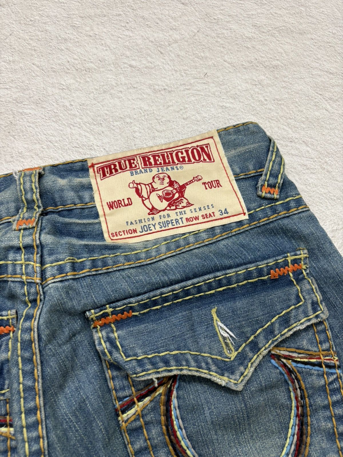 Japanese Brand 00s True Religion Joey Flare Denim Stonewash Y2K USA Size US 30 / EU 46 - 4 Thumbnail