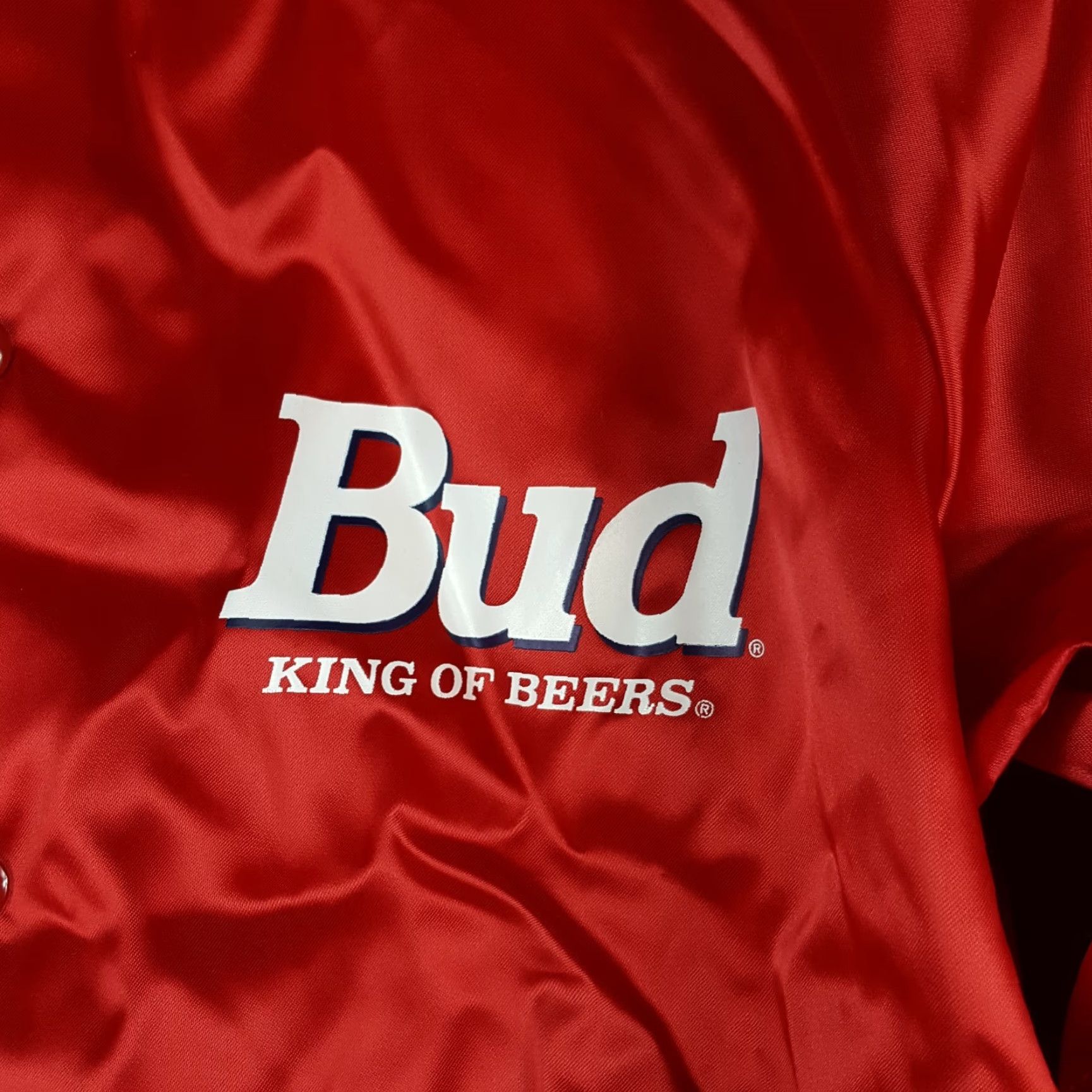 Budweiser VINTAGE Budweiser Bud Racing Satin Men's Size Large Varsity Bomber Jacket Size US L / EU 52-54 / 3 - 3 Thumbnail