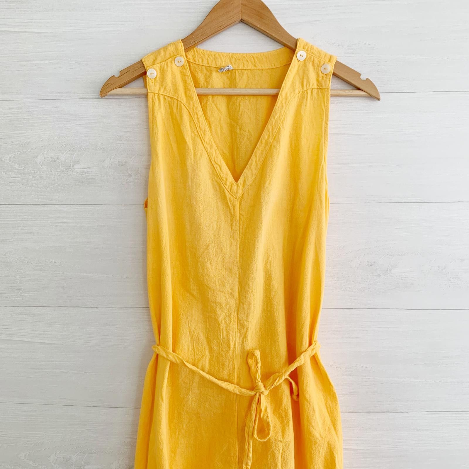 Other Vintage Apricot Orange v-neck sleeveless romper playsuit L Size 36" / US 14 / IT 50 - 2 Thumbnail