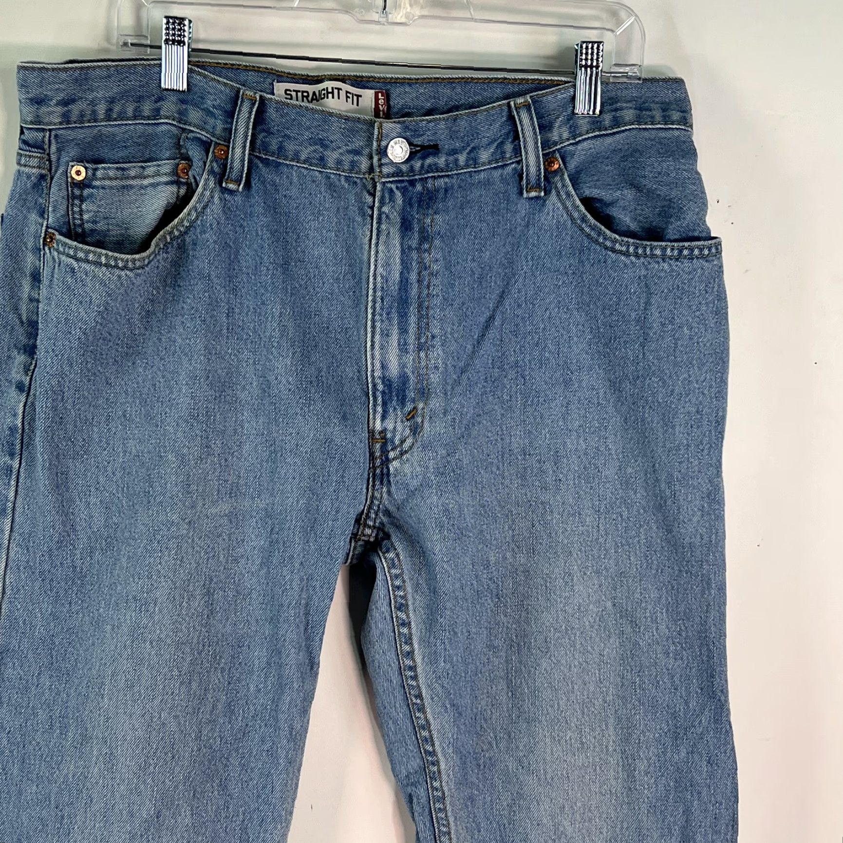 Levi's Levi's 505 Jeans Mens Regular Blue Denim Straight Leg 36x34 Mid Rise 5-Pocket Pockets Denim Cotton Blend Button Zipper 36 Mens Size US 36 / EU 52 - 3 Thumbnail