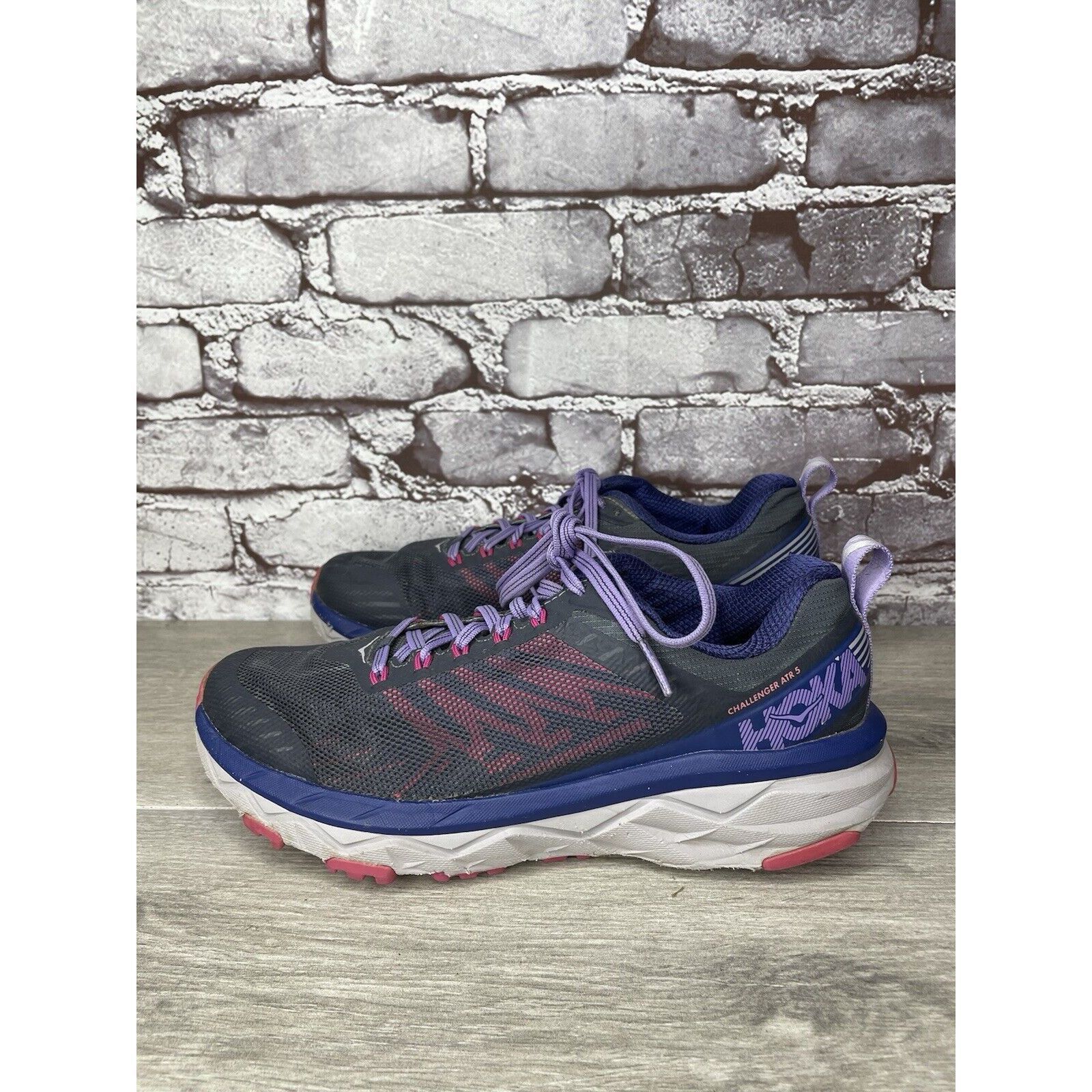Hoka Hoka One One Challenger ATR 5 Purple Mesh Gym Running Shoes Size US 8 / IT 38 - 12 Thumbnail
