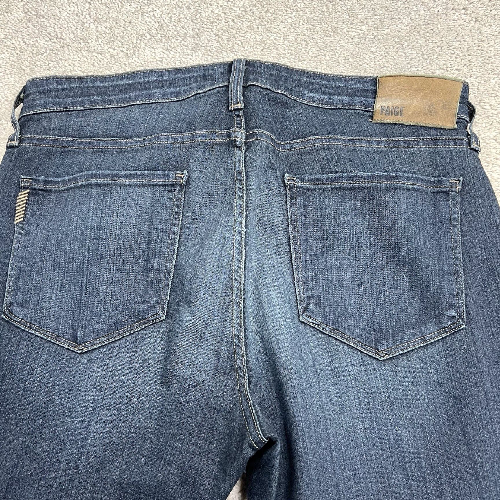 Paige Paige Jeans Men 33 (34x31) Federal Dark Blue Straight Leg Denim Stretch Casual Jeans Regular Mens Blue 90s? Size US 33 - 7 Thumbnail