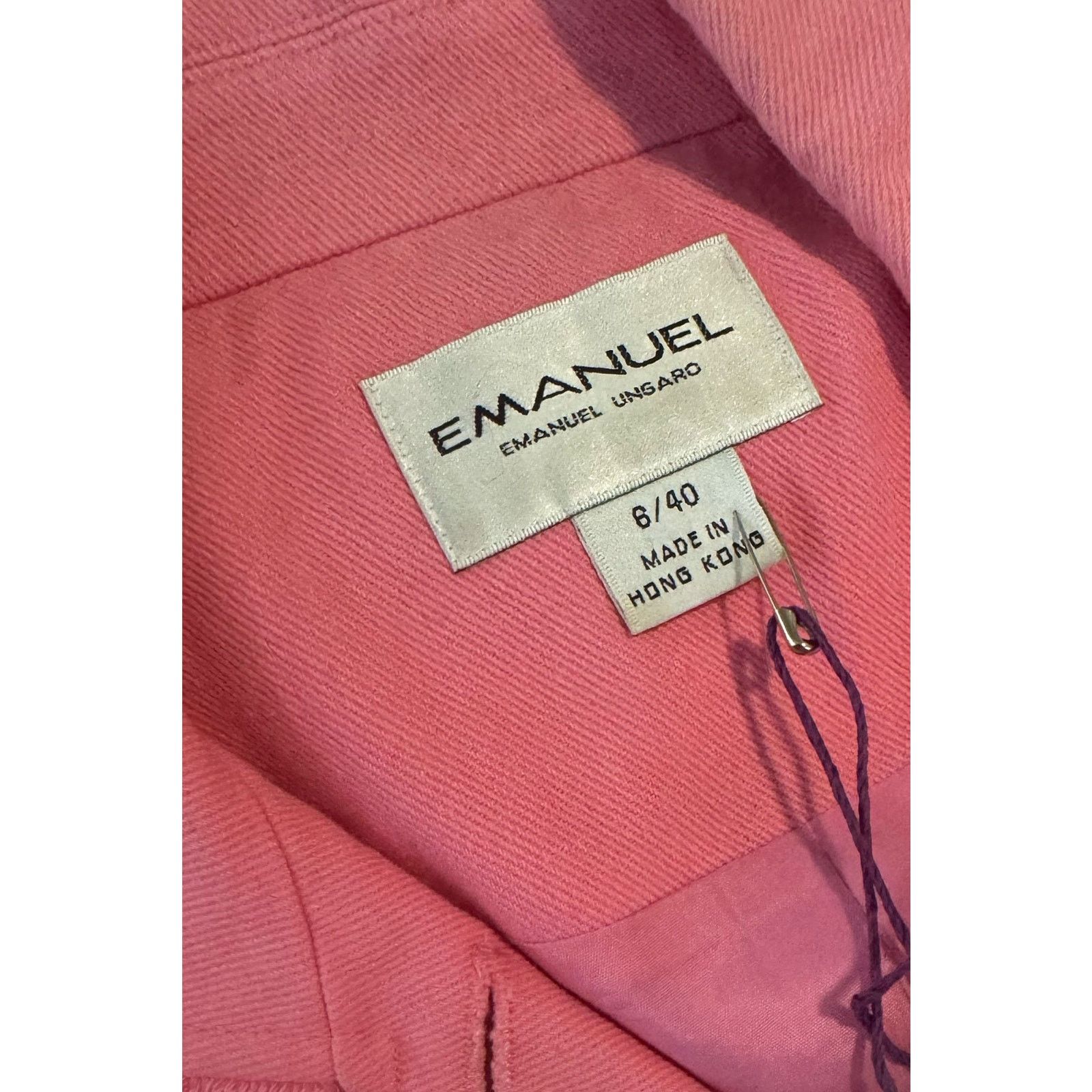 Emanuel Ungaro Vintage EMANUEL UNGARO Hot Pink Denim Jacket Frayed Trim Size M / US 6-8 / IT 42-44 - 7 Thumbnail