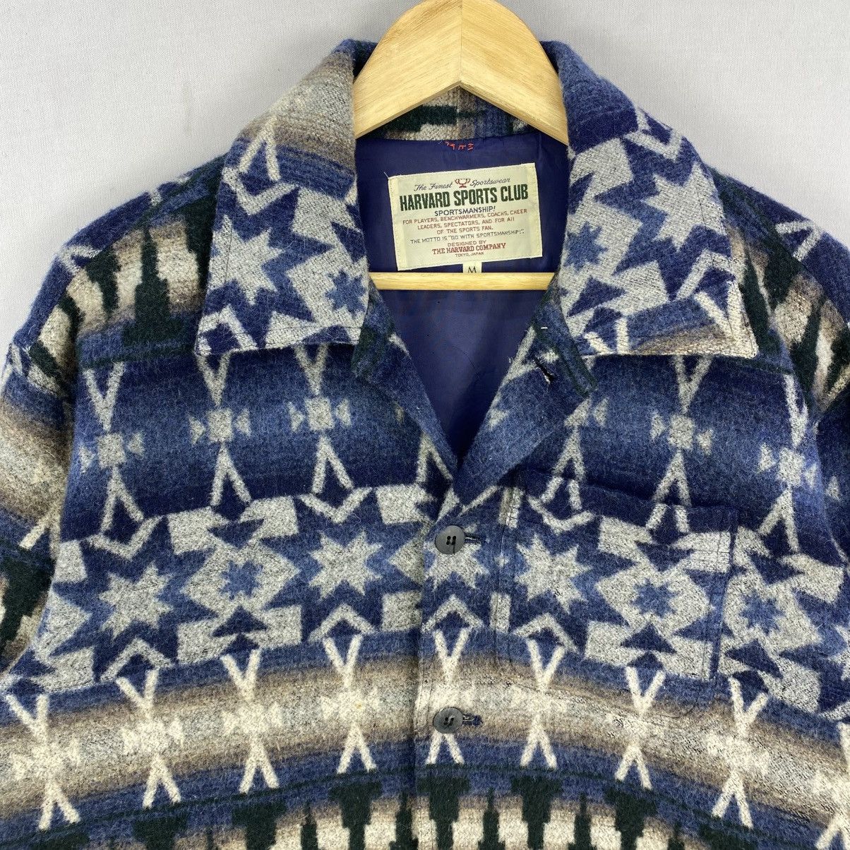 Japanese Brand Harvard Sport Club Vintage Aztec Pattern Fleece Shirt Jacket Size US M / EU 48-50 / 2 - 4 Thumbnail