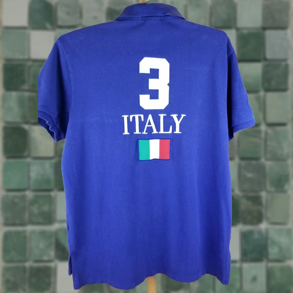 Ralph Lauren RALPH LAUREN POLO ITALY FLAG BLUE COTTON POLO BUTTON UP SHIRT SZ LARGE Size US L / EU 52-54 / 3 - 1 Thumbnail