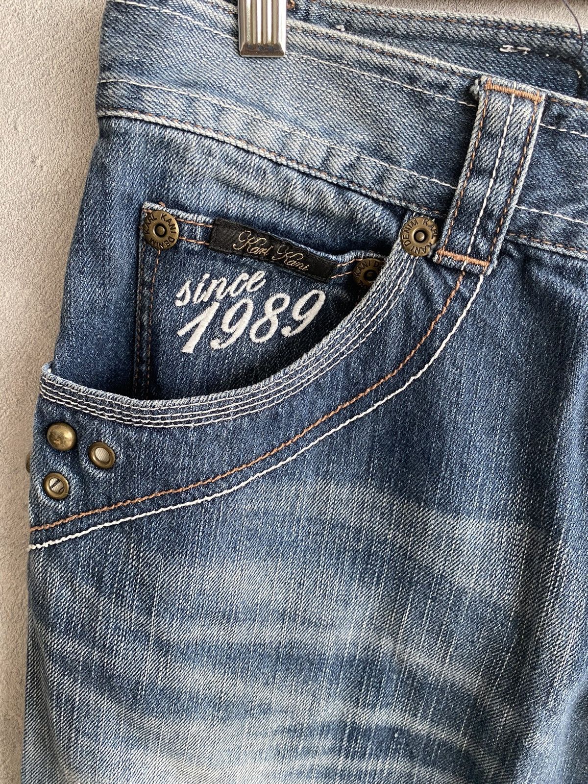 Karl Kani × Vintage Vintage Karl Kani King of Black Studded Baggy Jeans Size US 34 / EU 50 - 3 Thumbnail