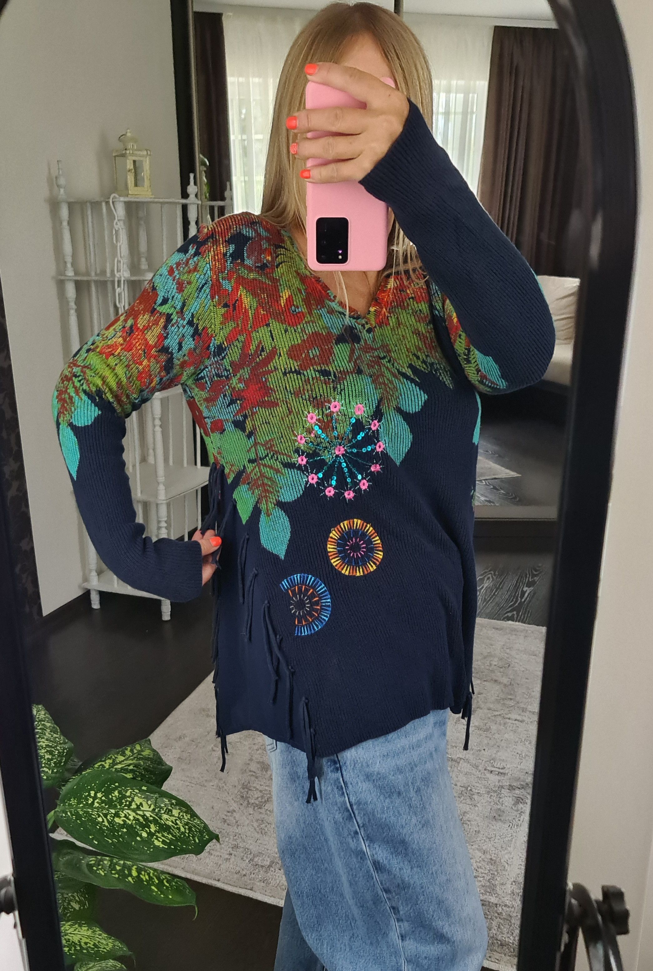Desigual Vintage Desigual Y2K Flowers Print Sweater Size L / US 10 / IT 46 - 5 Thumbnail