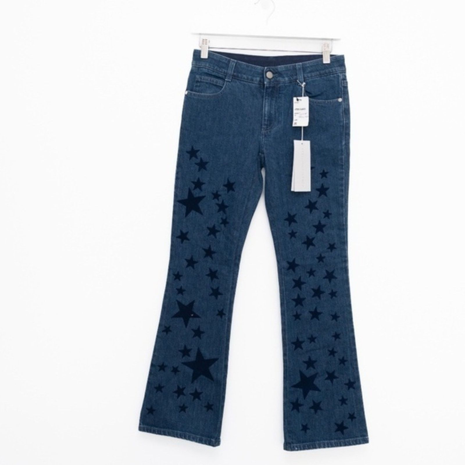 Stella McCartney Stella McCartney. Blue Star Print Denim Flared Jeans. Size 25" / US 0 / IT 36 - 1 Thumbnail