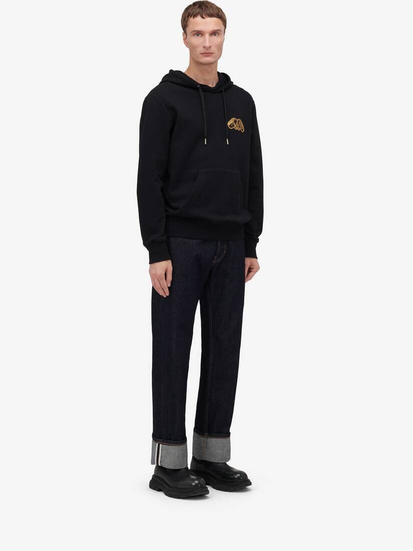 Alexander McQueen o1w1db10725 Half Seal Logo Hooded Sweatshirt in Black Size US XXL / EU 58 / 5 - 3 Thumbnail