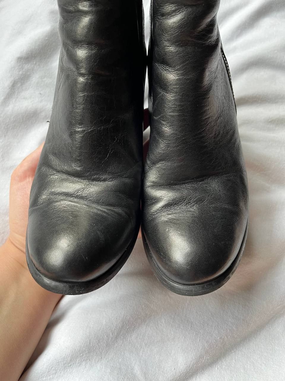 Other Wonders Spain black snake-embosed leather booties on heels Size US 6 / IT 36 - 5 Thumbnail