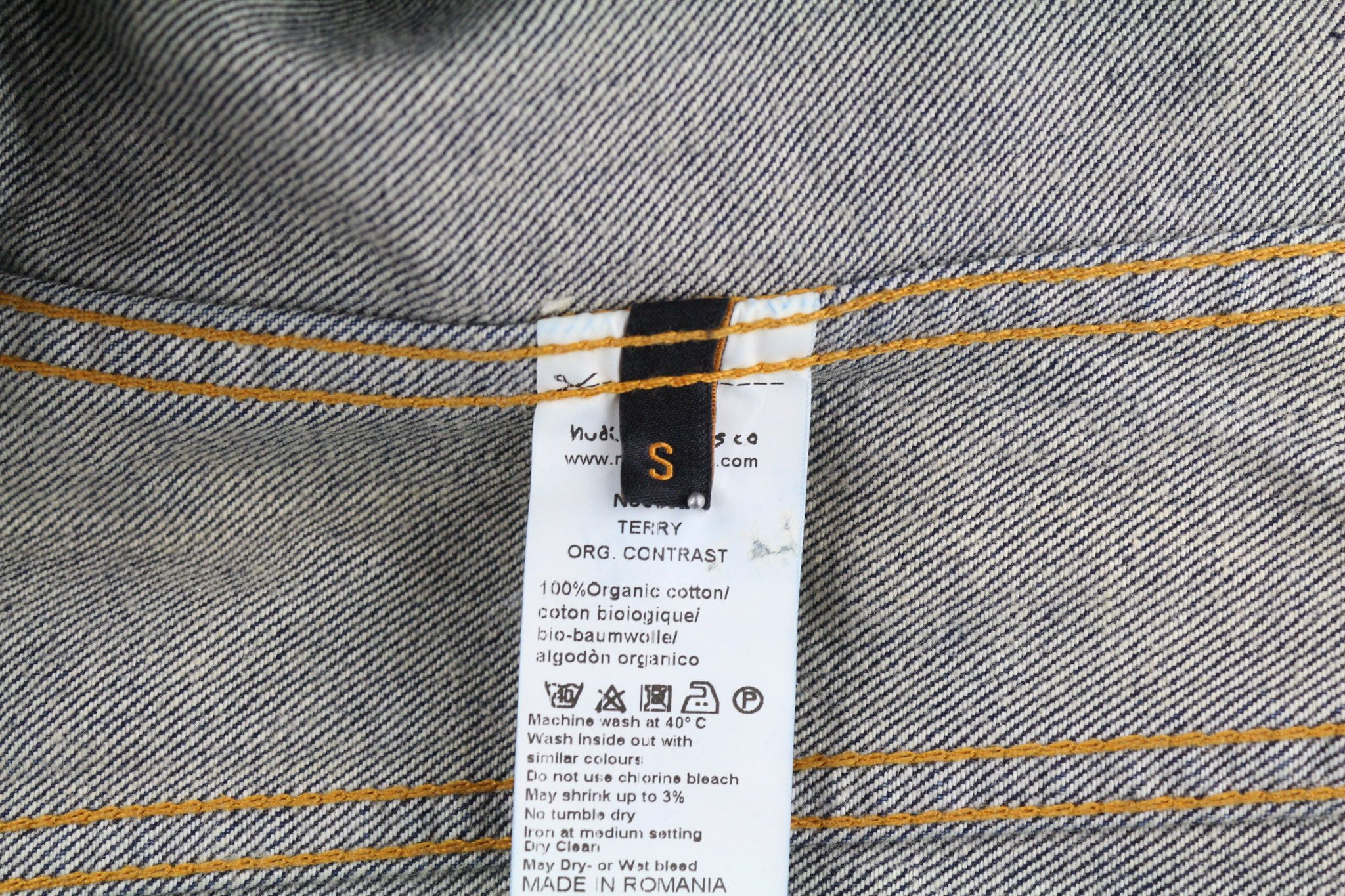 Nudie Jeans TERRY ORG. CONTRAST S Organic Cotton Denim Jacket 80382 Size US S / EU 44-46 / 1 - 6 Thumbnail