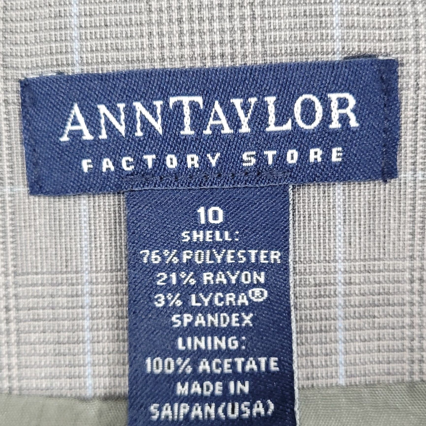 Ann Taylor VINTAGE Ann Taylor Grey Check Blazer 1 Button Notch Lined Stretch Suit USA 10 Size L / US 10 / IT 46 - 3 Thumbnail