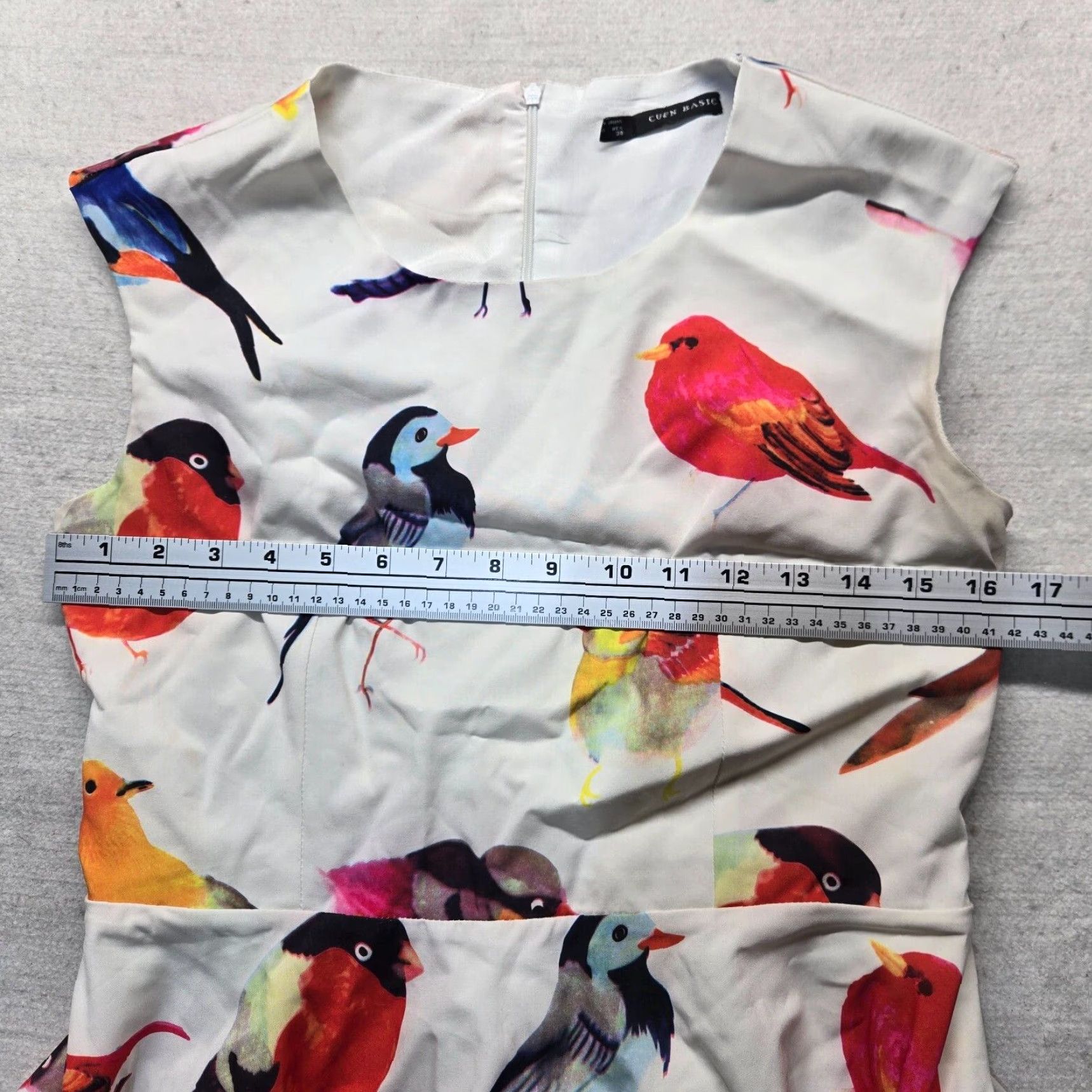 Gloverall White Birds Print Short Sleeveless Shirt Dress Womens Large Size 36" / US 14 / IT 50 - 4 Thumbnail