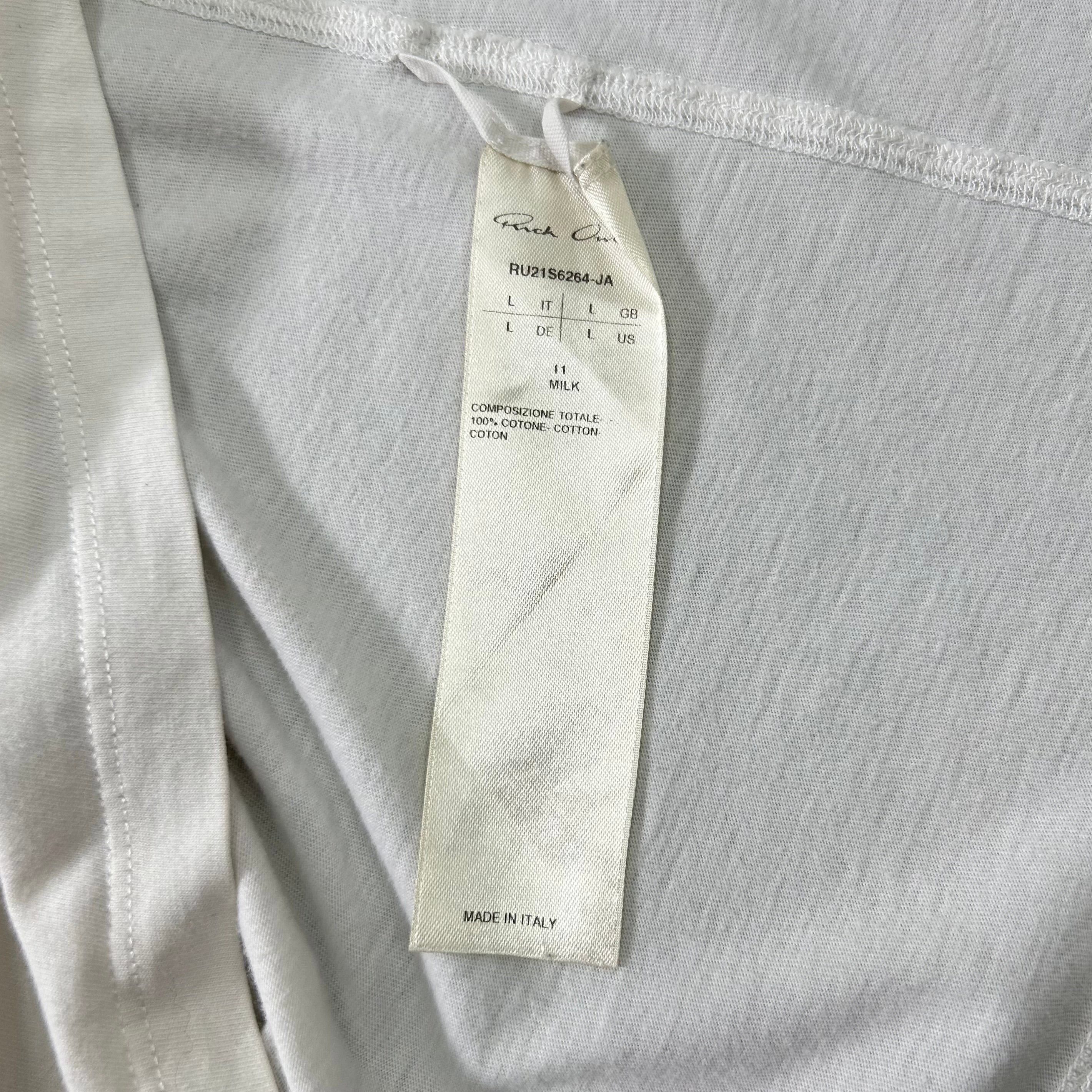 Rick Owens Rick Owens White Long T-Shirt Size US L / EU 52-54 / 3 - 6 Thumbnail
