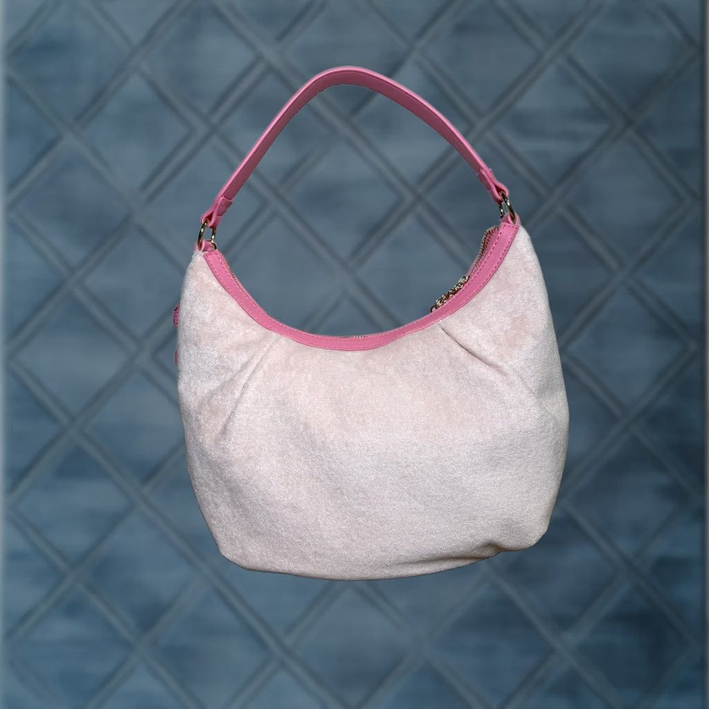 Juicy Couture Juicy Couture Wingin It Terry Hobo Bag Pink Lemonade Butterfly Bling NEW Womens Medium Bag Zip Crescent Pink Gold Hardware Size ONE SIZE - 1 Thumbnail
