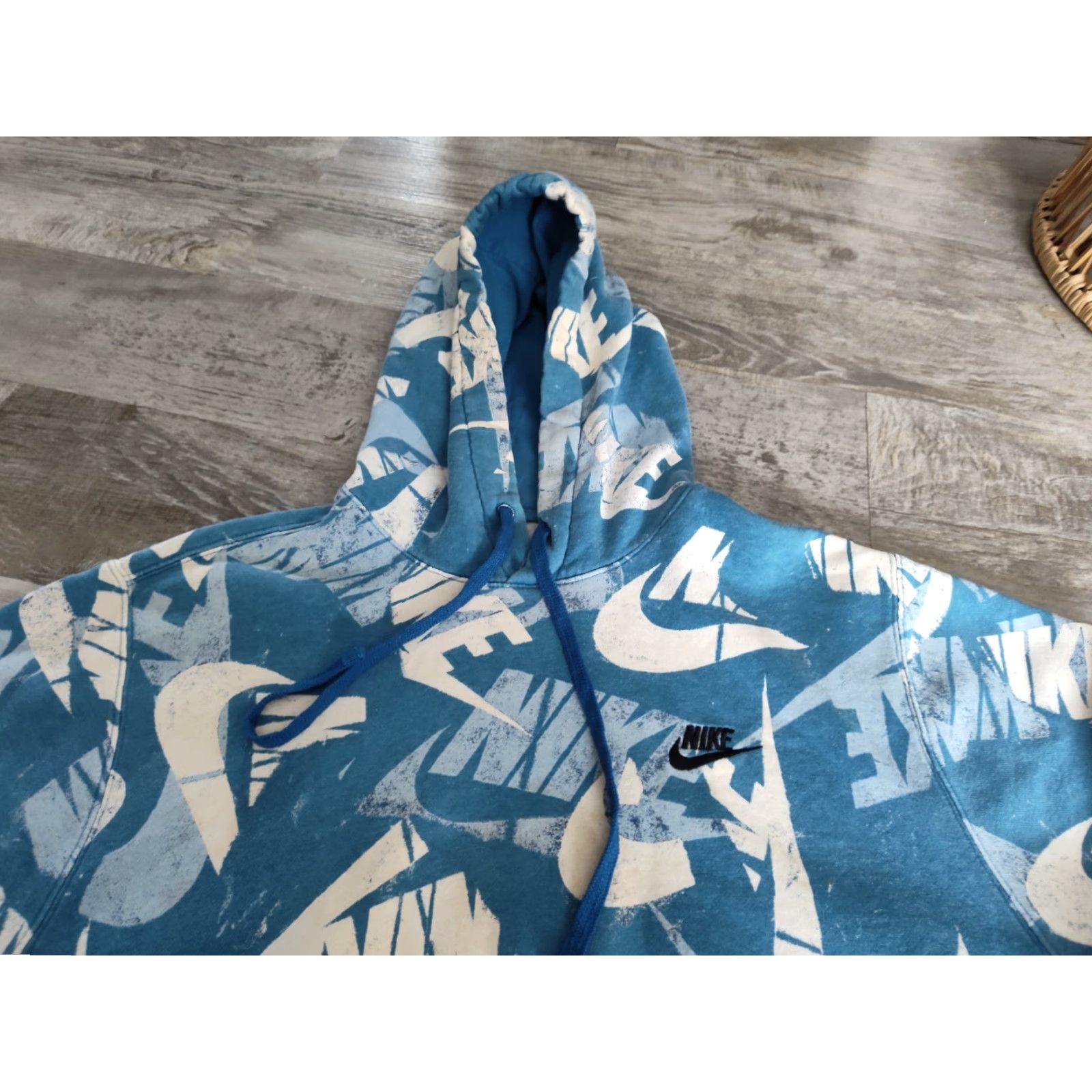 Nike Nike Hoodie Mens Medium Pullover Swoosh All Over Print Blue White DM6881-407 AOP Polo Branded Nike Swoosh Hoodie Pullover Size US M / EU 48-50 / 2 - 7 Thumbnail