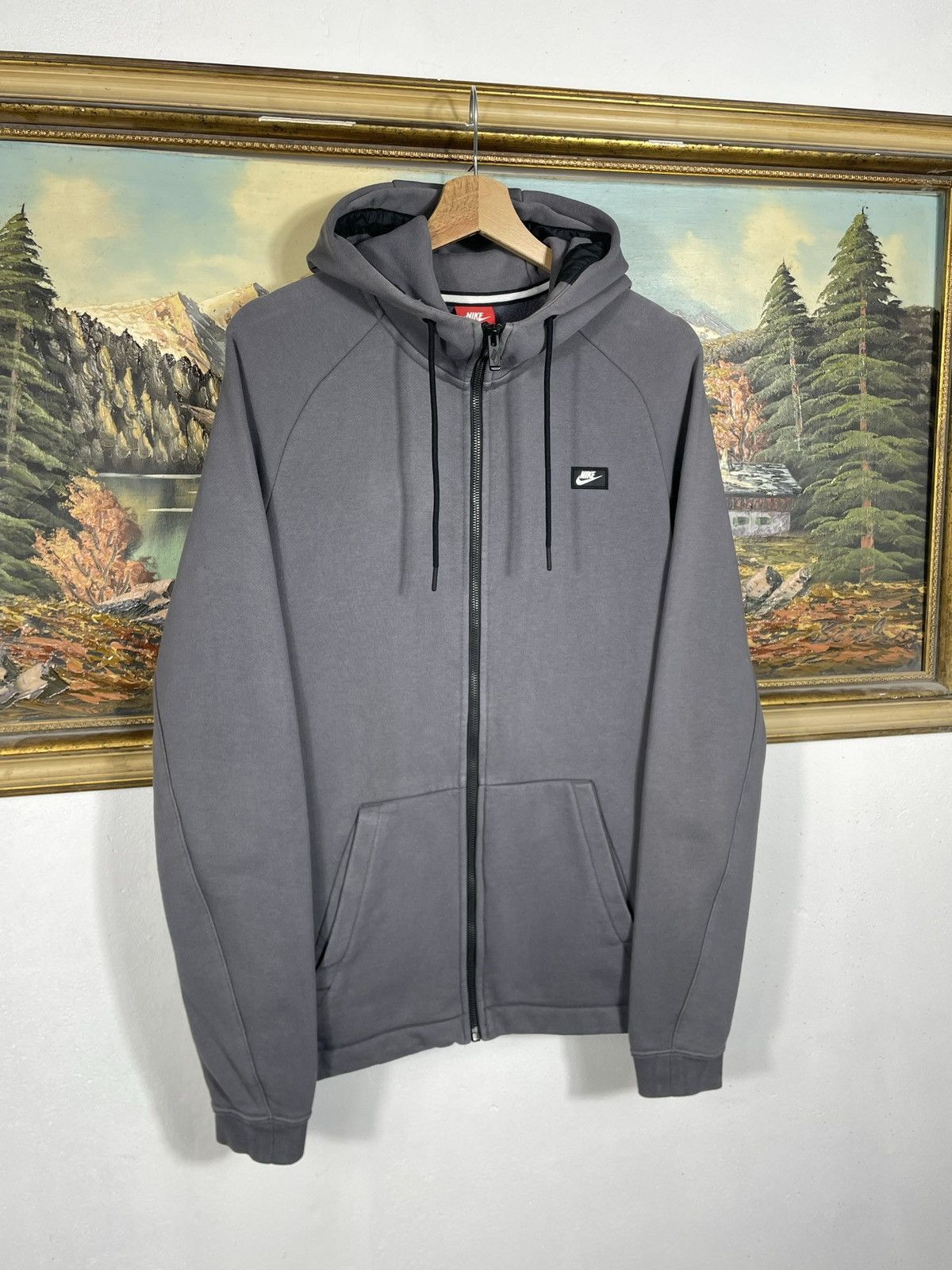 Nike × Vintage Nike gray zip hoodie sweatshirt tech fleece style uk drill Size US M / EU 48-50 / 2 - 3 Thumbnail