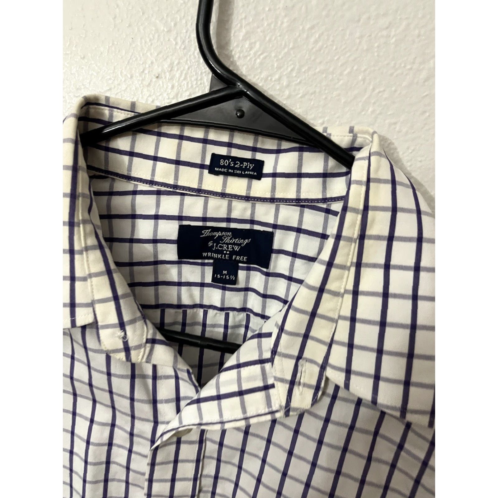 J.Crew J. Crew Thompson Shirting 80s 2 Ply Long Sleeve Button Purple Plaid Med 15-15.5 Shirt Mens Regular White/purple 80s Classic Button-Up Vintage No Size US M / EU 48-50 / 2 - 2 Thumbnail