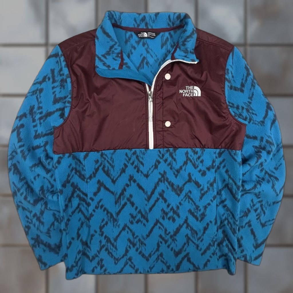 The North Face The North Face Jacket Mens Small Blue Burgundy 1/4 Zip Fleece Aztec Geometric Size US S / EU 44-46 / 1 - 1 Thumbnail