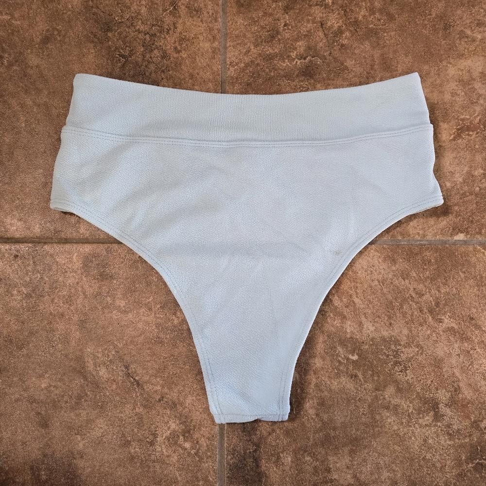 Shein Light Blue High Waisted SHEIN Bikini Bottoms Size ONE SIZE - 2 Thumbnail