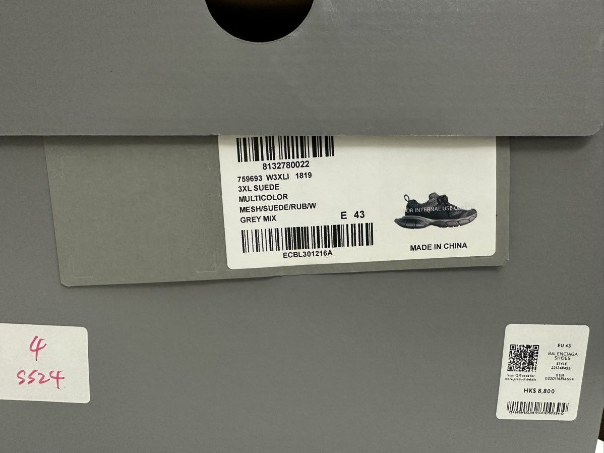Balenciaga Balenciaga 3XL Sneakers black grey suede blended Size US 10 / EU 43 - 7 Thumbnail