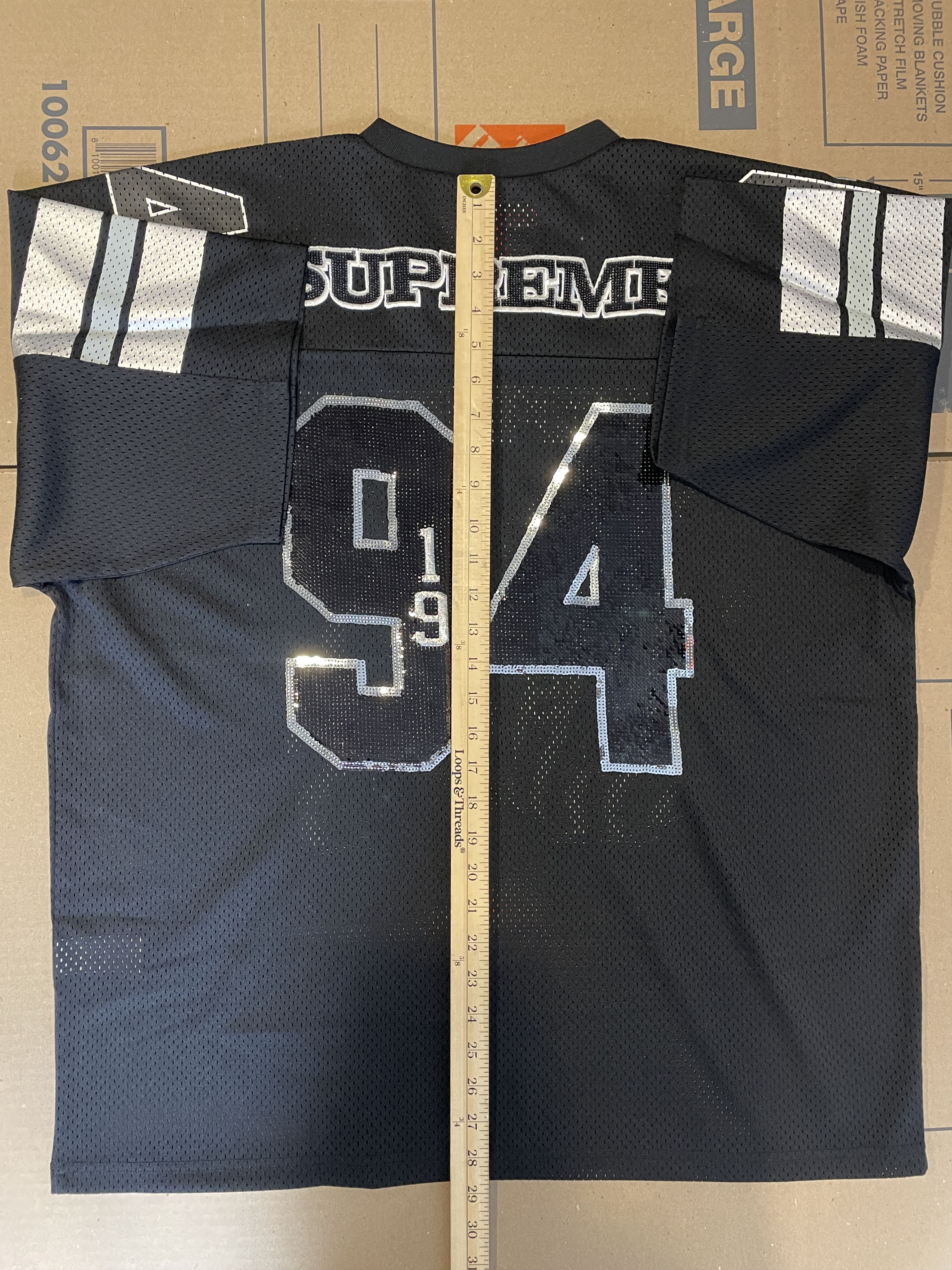 Supreme SEQUIN FOOTBALL JERSEY Size US L / EU 52-54 / 3 - 8 Thumbnail