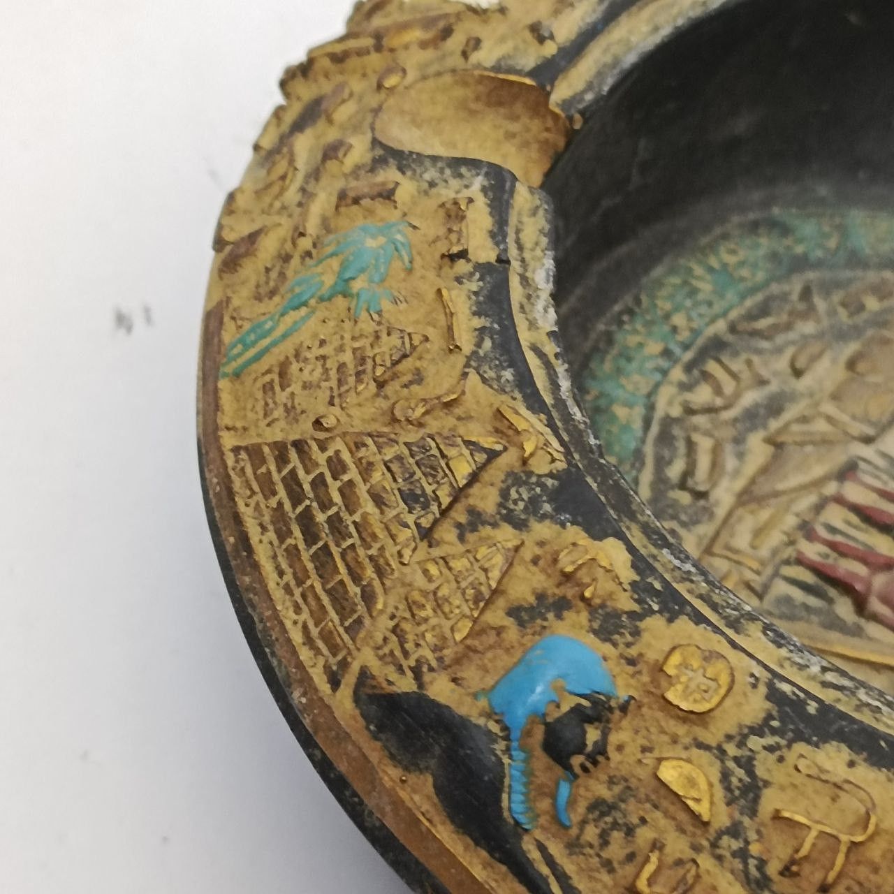 Handmade Egyptian pharaonic ashtray with engraved ancient symbols Size ONE SIZE - 3 Thumbnail