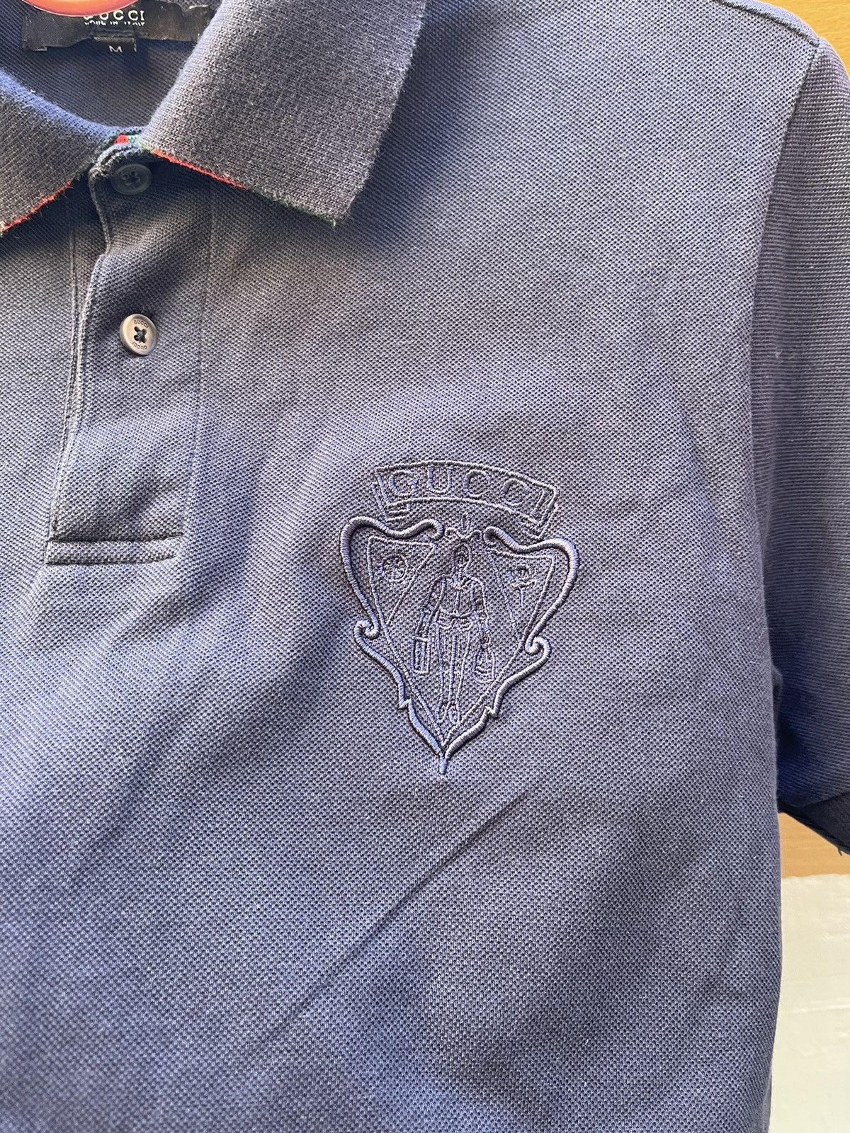 Gucci GUCCI Vintage Men's Navy Blue Polo Shirt Logo Size M Italy Size US M / EU 48-50 / 2 - 3 Thumbnail