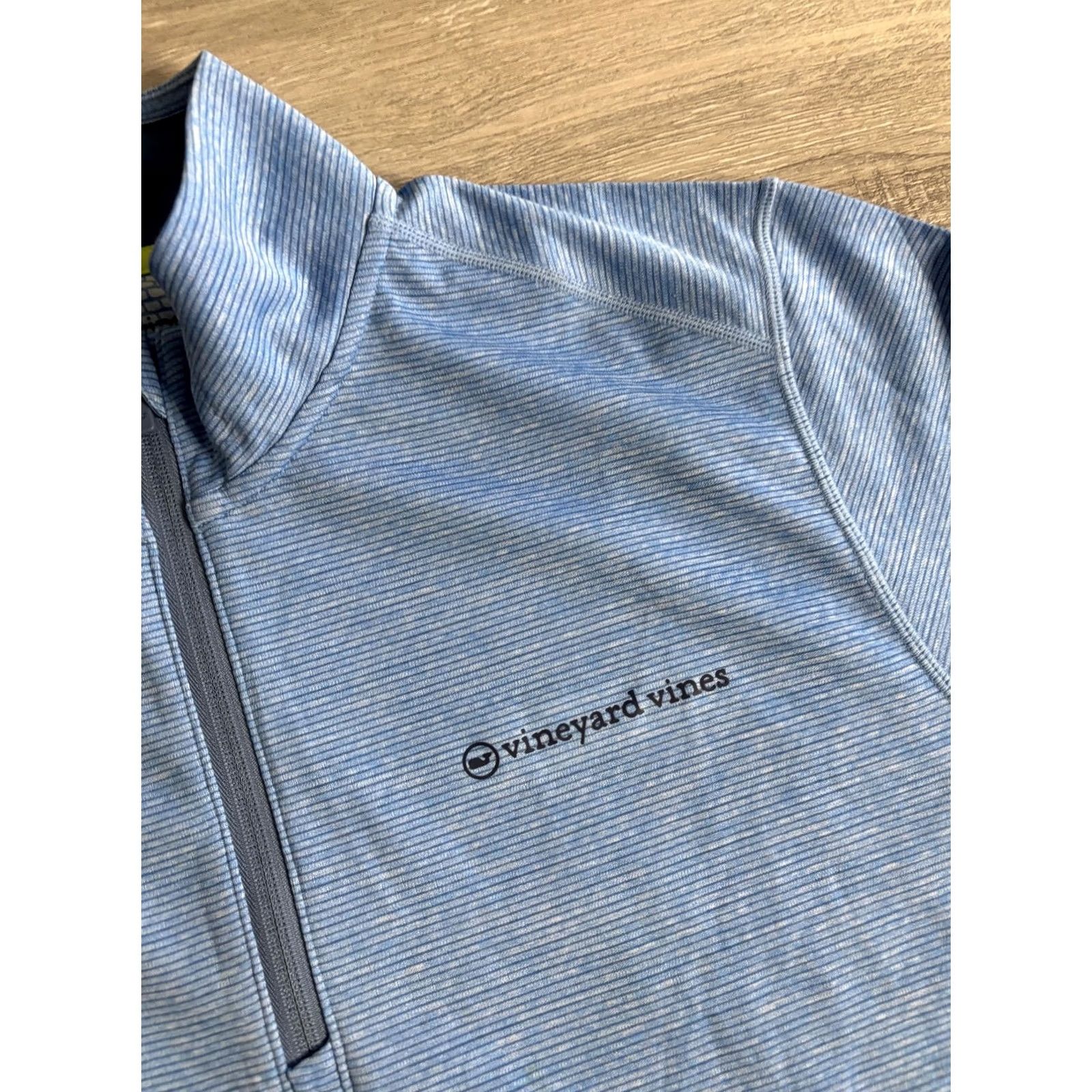 Vineyard Vines Vineyard Vines Pullover Mens 2XL Blue Quarter Zip Performance Lightweight Long Sleeve Mock Neck Casual Activewear Striped Logo Size US XXL / EU 58 / 5 - 2 Thumbnail