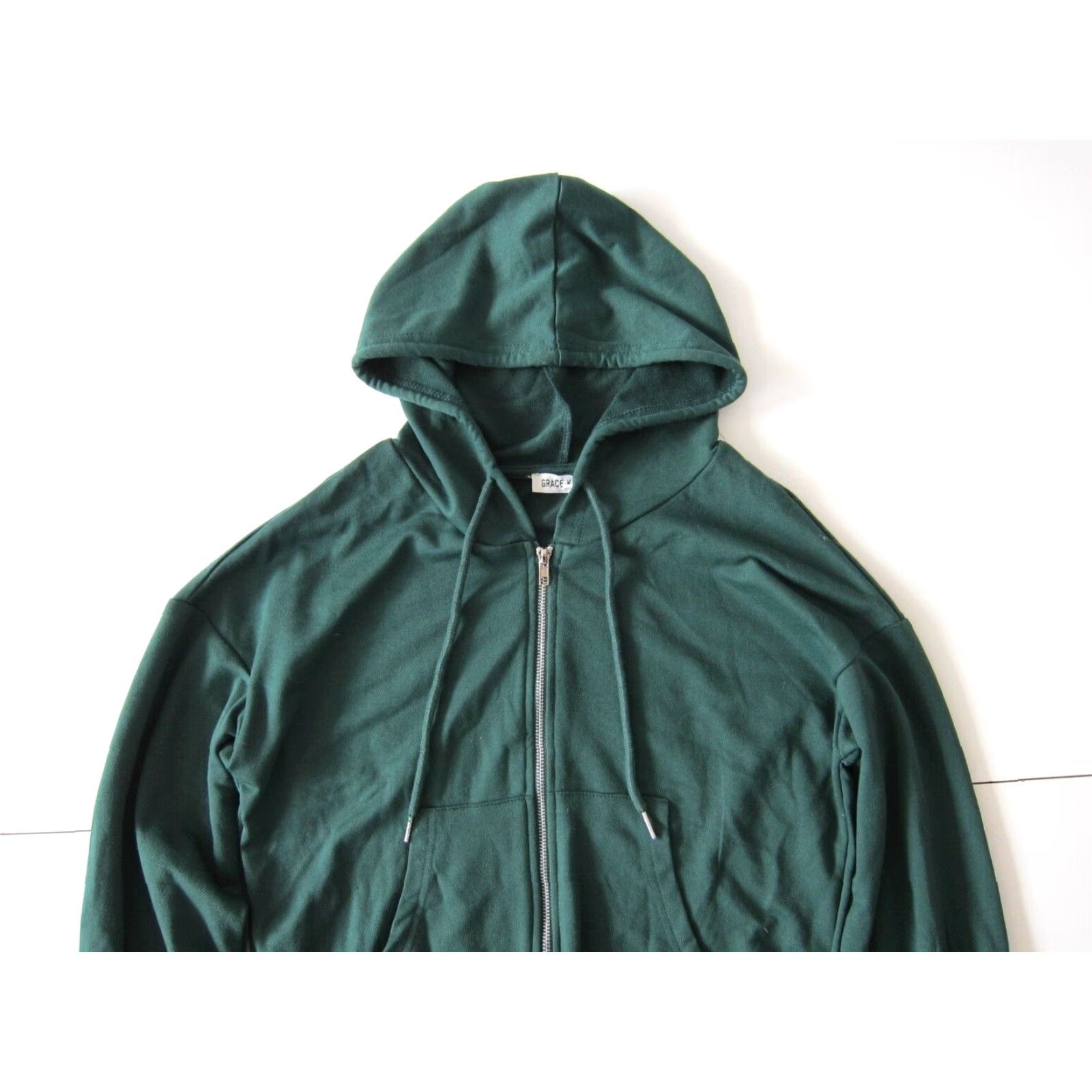 Vintage Grace Karin NWT Green Jersey Long Hooded Full Zipper Hoody Sweatshirt Small Women Hoodie Zip Size S / US 4 / IT 40 - 3 Thumbnail