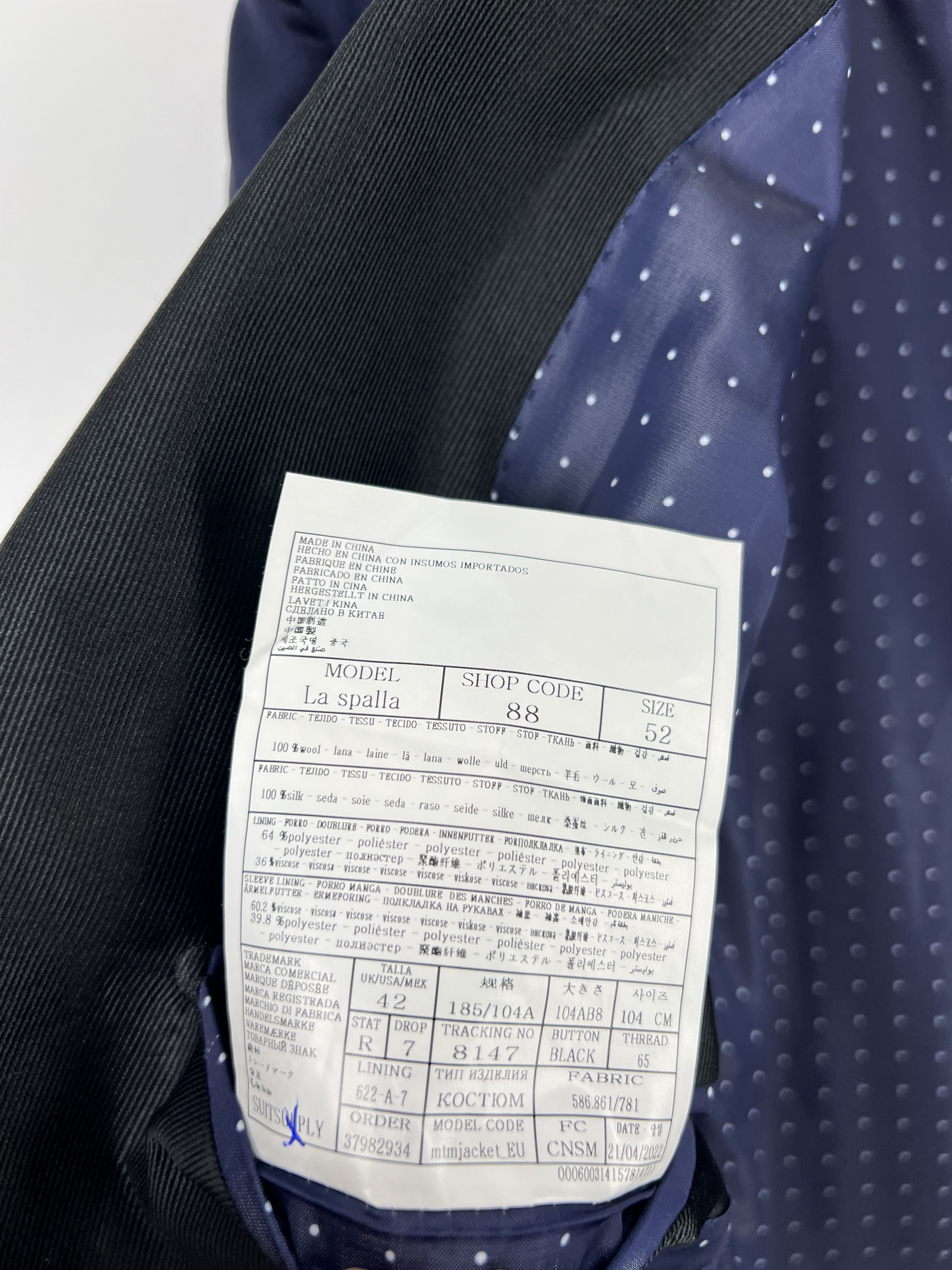 Suitsupply La Spalla Wool Formal Blazer Waistcoat Suit EU:52; UK/US:42R Size 42R - 11 Thumbnail