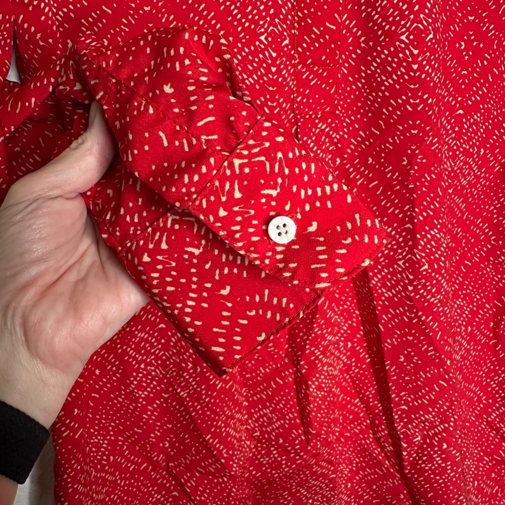 Lauren Ralph Lauren Lauren Ralph Lauren Red Speckled collarless pullover blouse Size S / US 4 / IT 40 - 4 Thumbnail