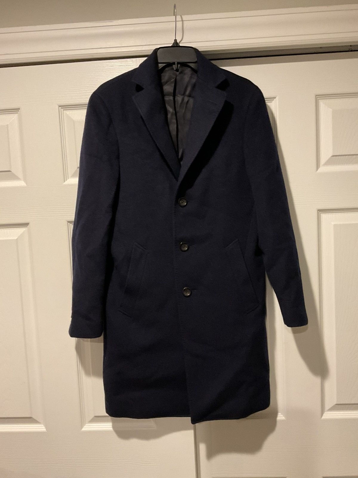 Canali CANALI KEI MEN’S BLACK WOOL BELTED TRENCH COAT OVERCOAT Size US S / EU 44-46 / 1 - 1 Thumbnail