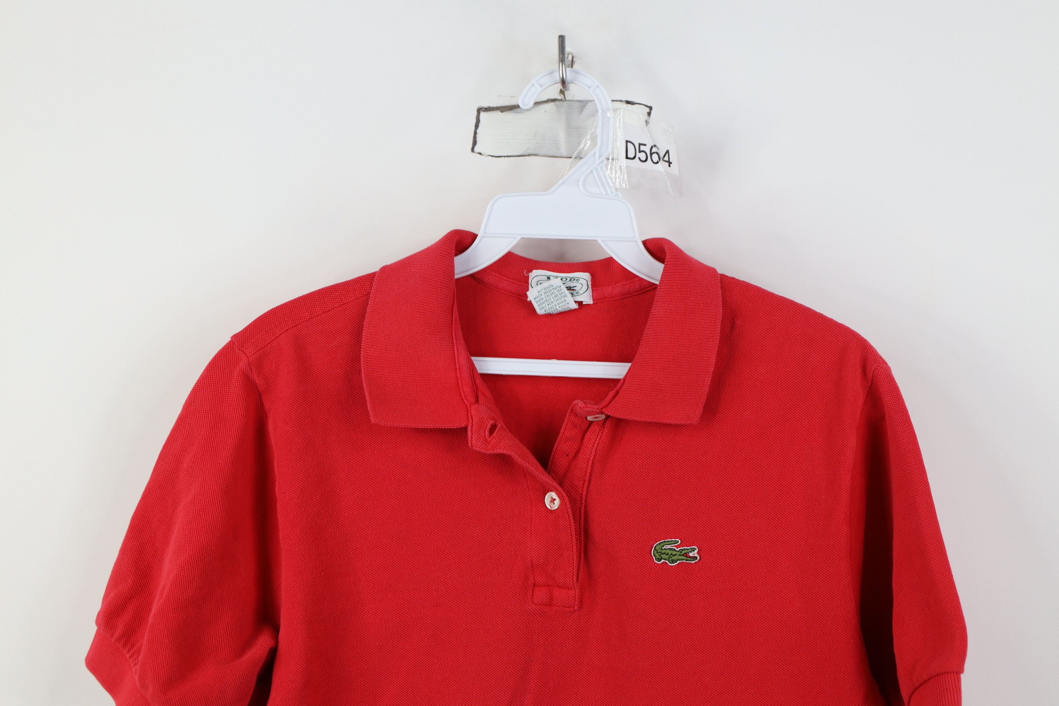 Lacoste Vintage 80s Izod Lacoste Logo Collared Golf Polo Shirt Red Size M / US 6-8 / IT 42-44 - 2 Thumbnail